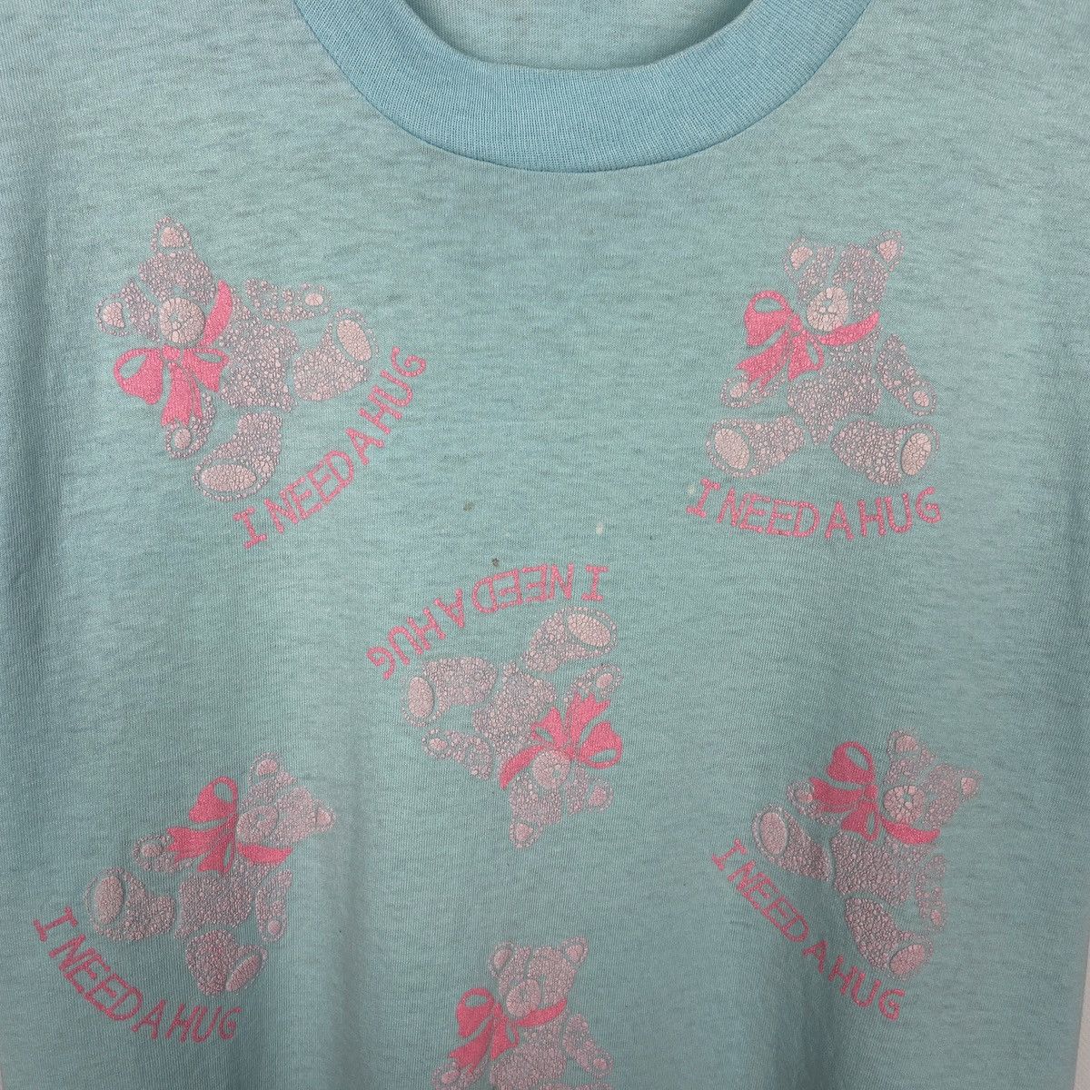 Vintage Vintage 80s 1987 Teddy Bear I need a hug tee Birdlegs single Size US M / EU 48-50 / 2 - 4 Thumbnail
