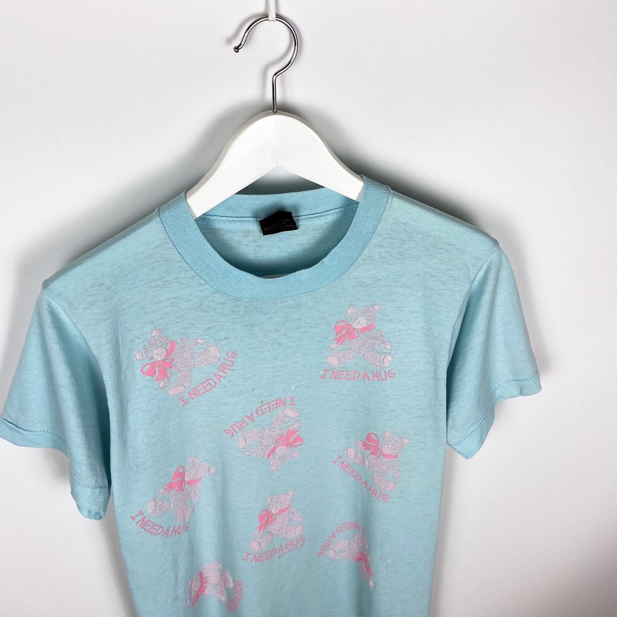 Vintage Vintage 80s 1987 Teddy Bear I need a hug tee Birdlegs single Size US M / EU 48-50 / 2 - 2 Thumbnail
