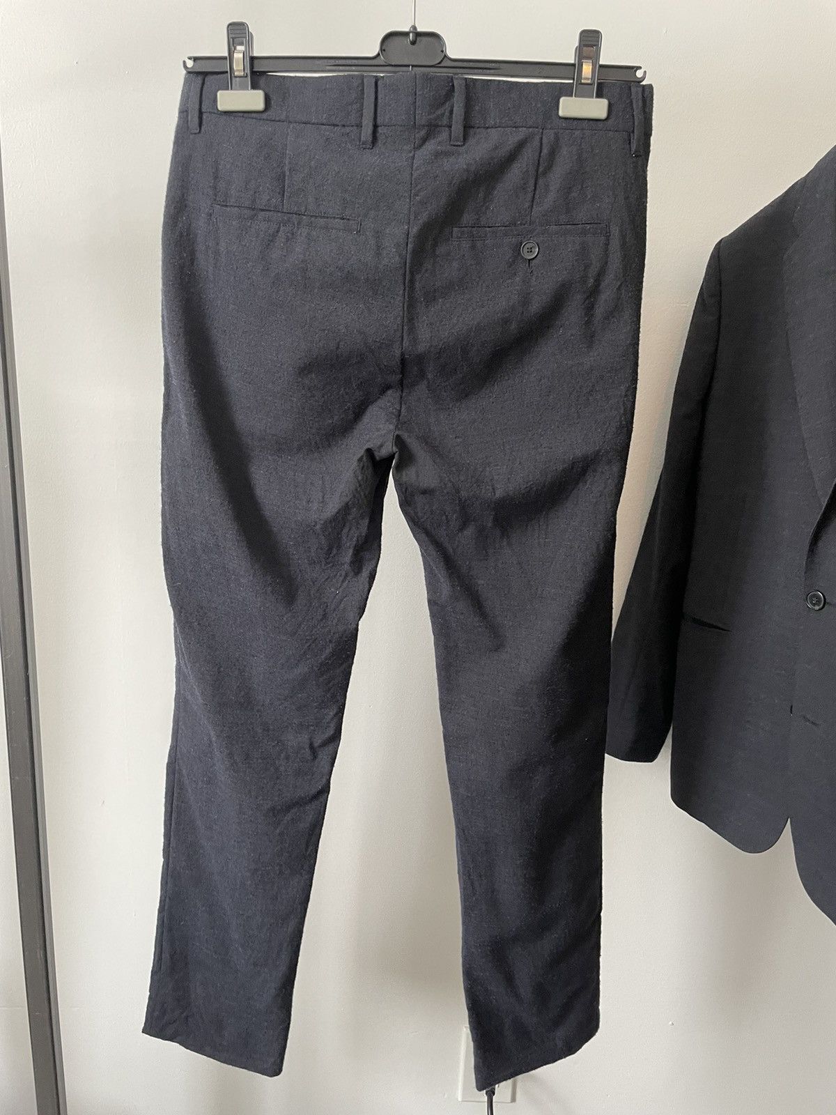 Acne Studios Black & Navy Piled Bouclé Wool Cropped Jet Suit Size 38R - 4 Thumbnail