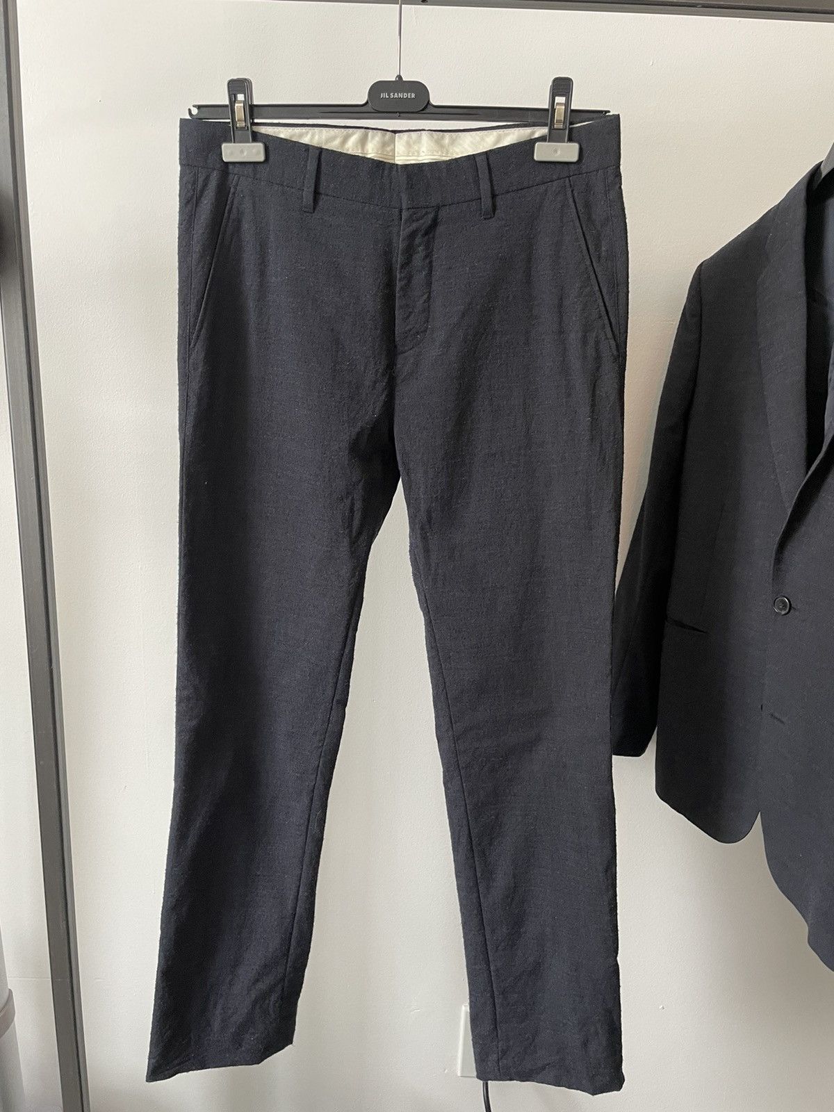Acne Studios Black & Navy Piled Bouclé Wool Cropped Jet Suit Size 38R - 3 Thumbnail