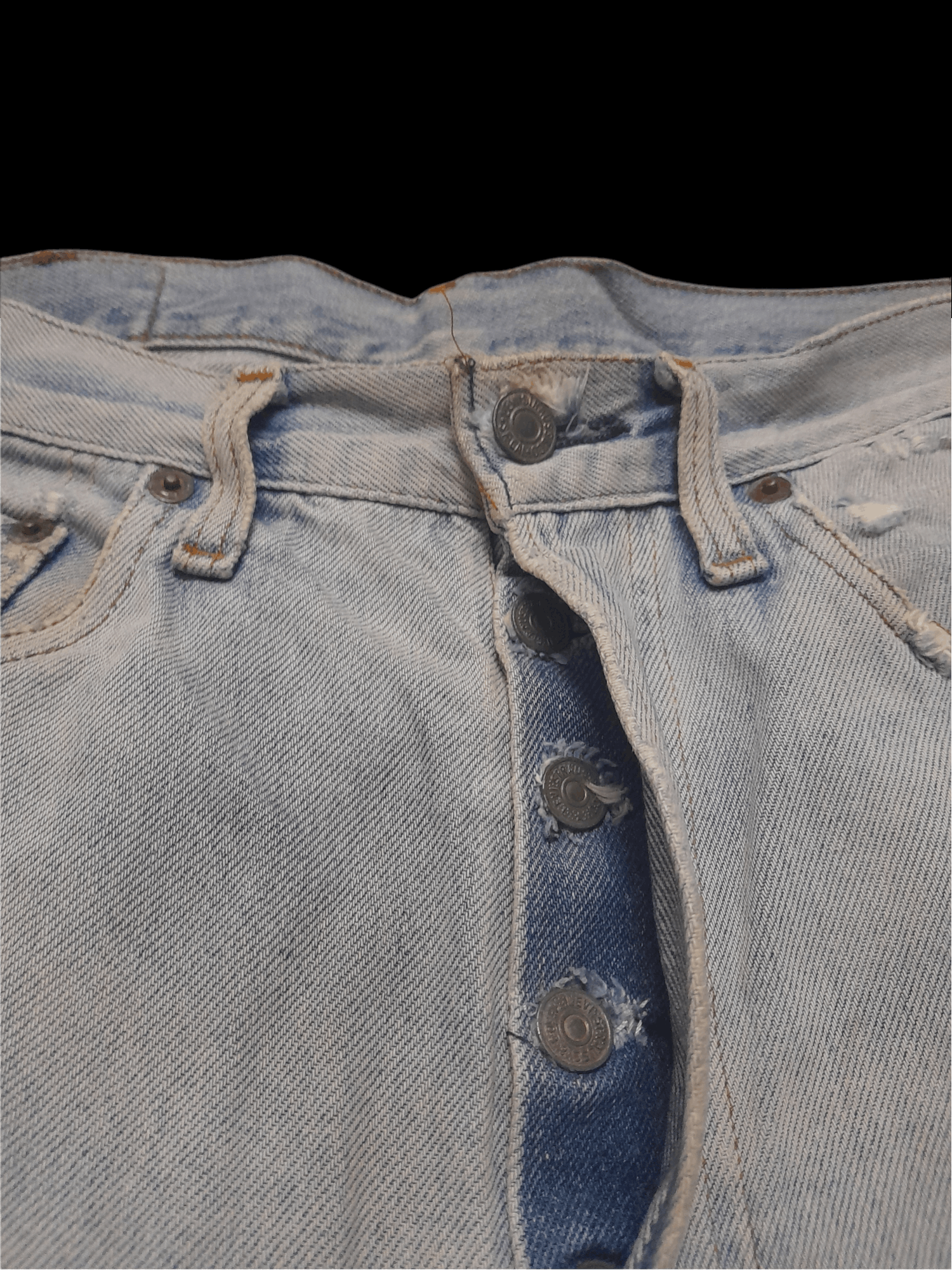 Levi's × Vintage 90s 501 SELVEDGE DENIM 555 USA DISTRESSED (D613) Size US 31 - 4 Thumbnail