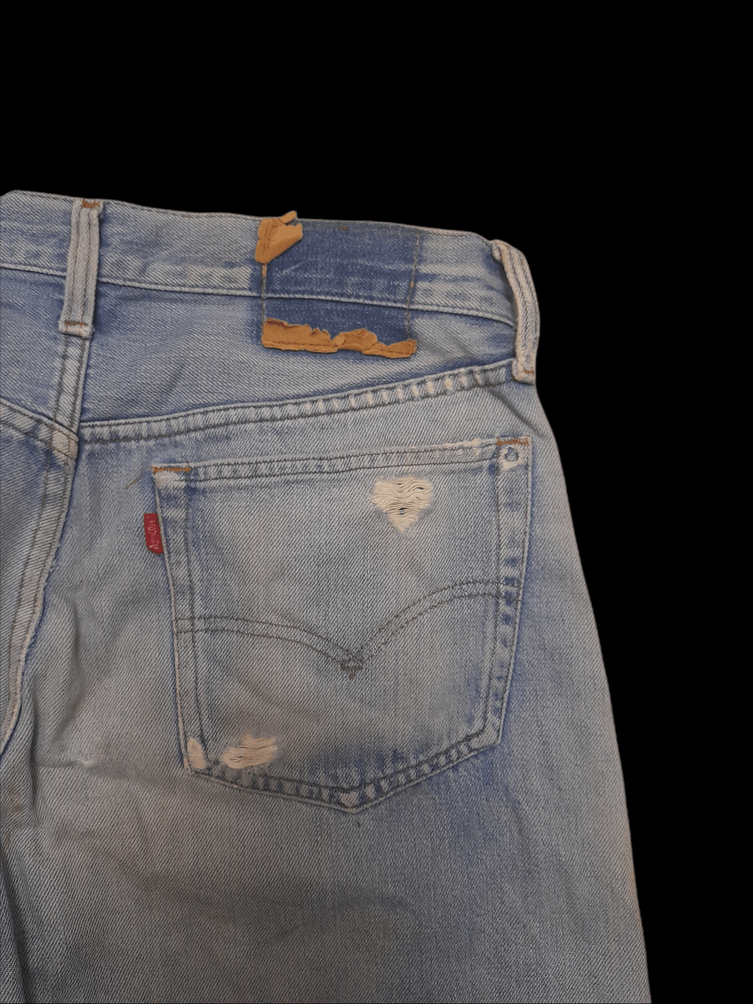 Levi's × Vintage 90s 501 SELVEDGE DENIM 555 USA DISTRESSED (D613) Size US 31 - 10 Thumbnail