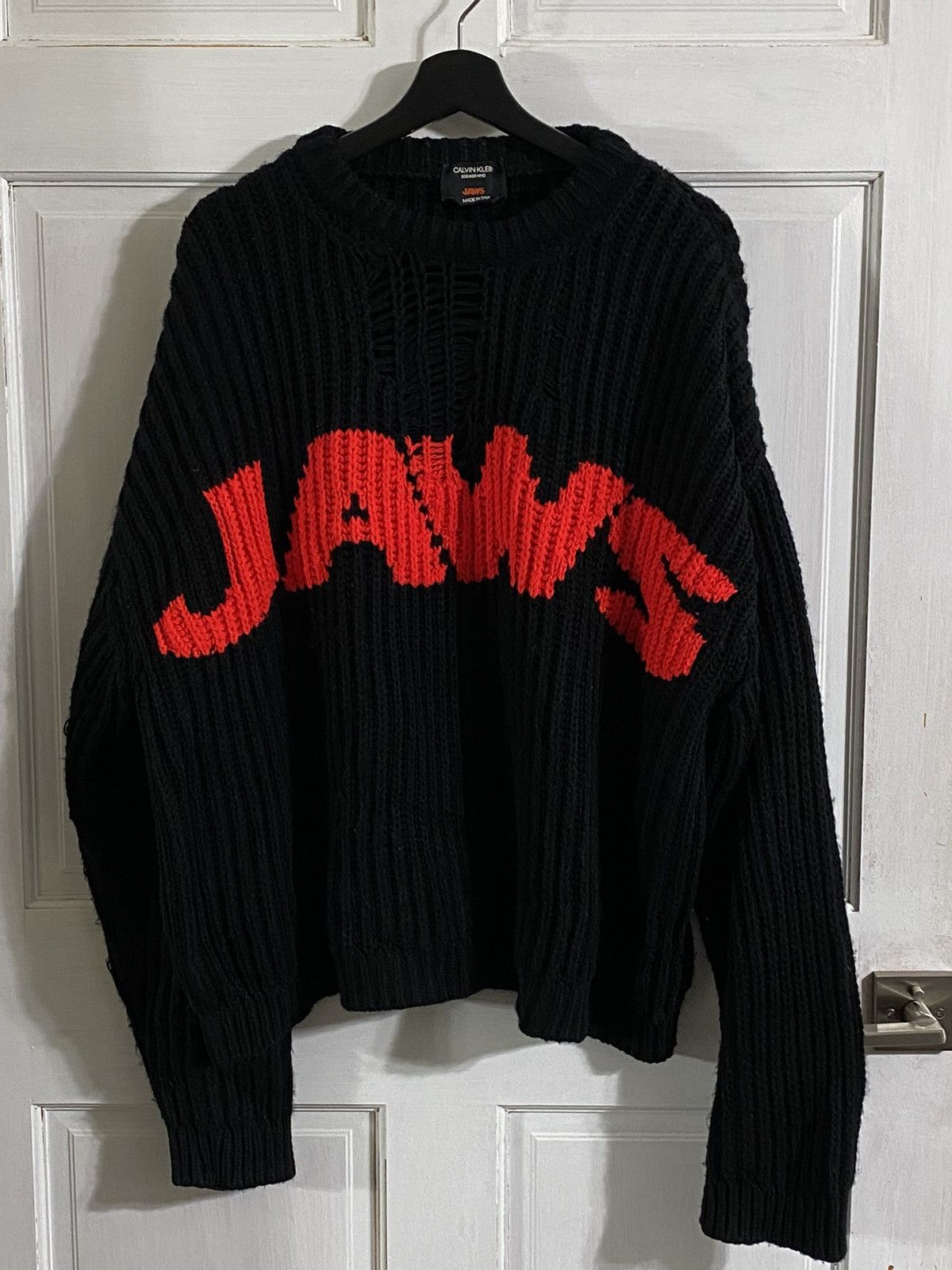 Raf Simons Calvin Klein 205W39NYC Jaws Chunky Knit Sweater Grailed