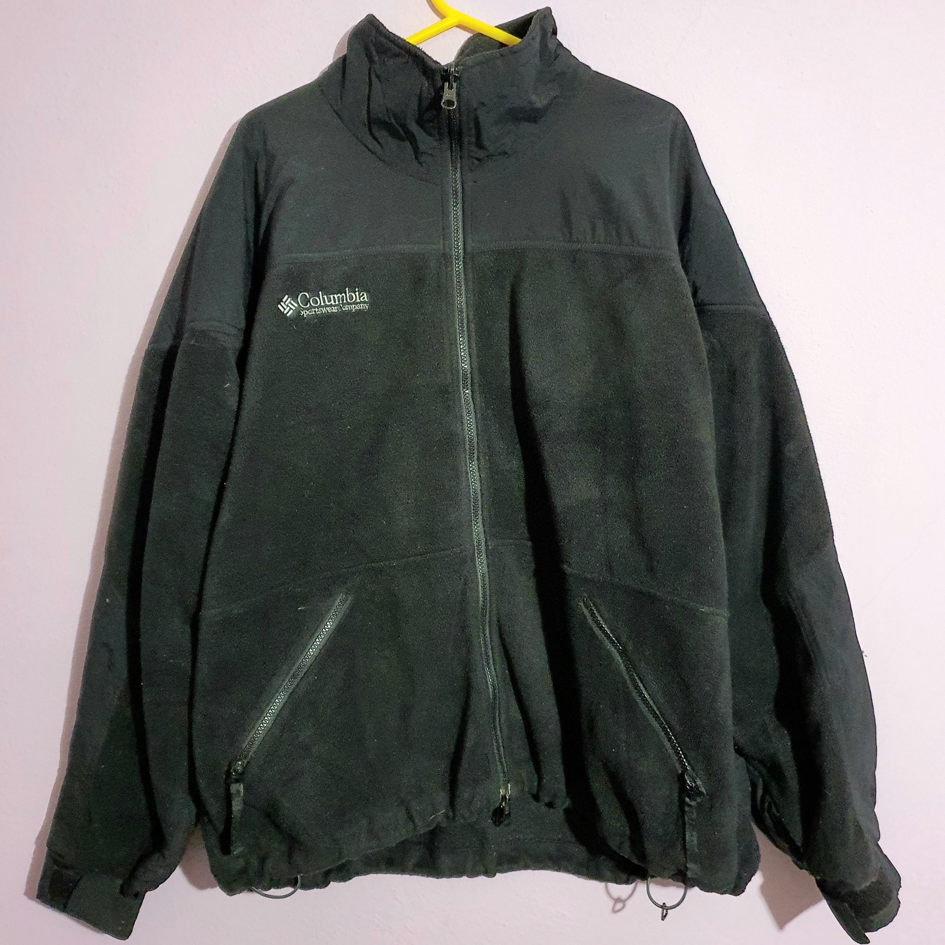 Columbia Titanium Fleece Jacket, Men's Size M polyester black type Vintage Second Hand