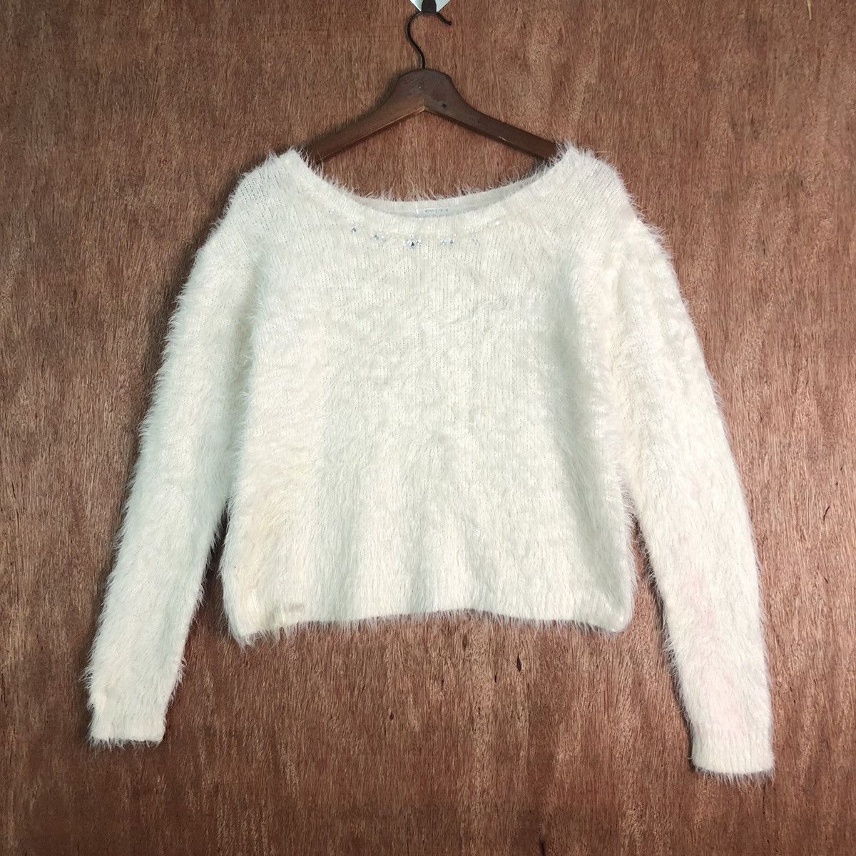 Japanese Brand DLL Colza crop top Mohair Shag Shaggy fur Knitwear #c228 Size S / US 4 / IT 40 - 1 Thumbnail