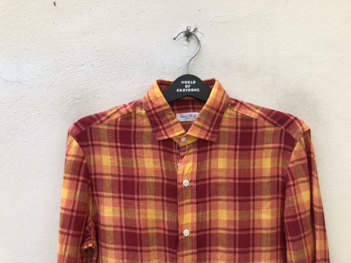 Salvatore Piccolo Salvatore Piccolo Napoli Checks Linen Shirt Size US M / EU 48-50 / 2 - 2 Thumbnail