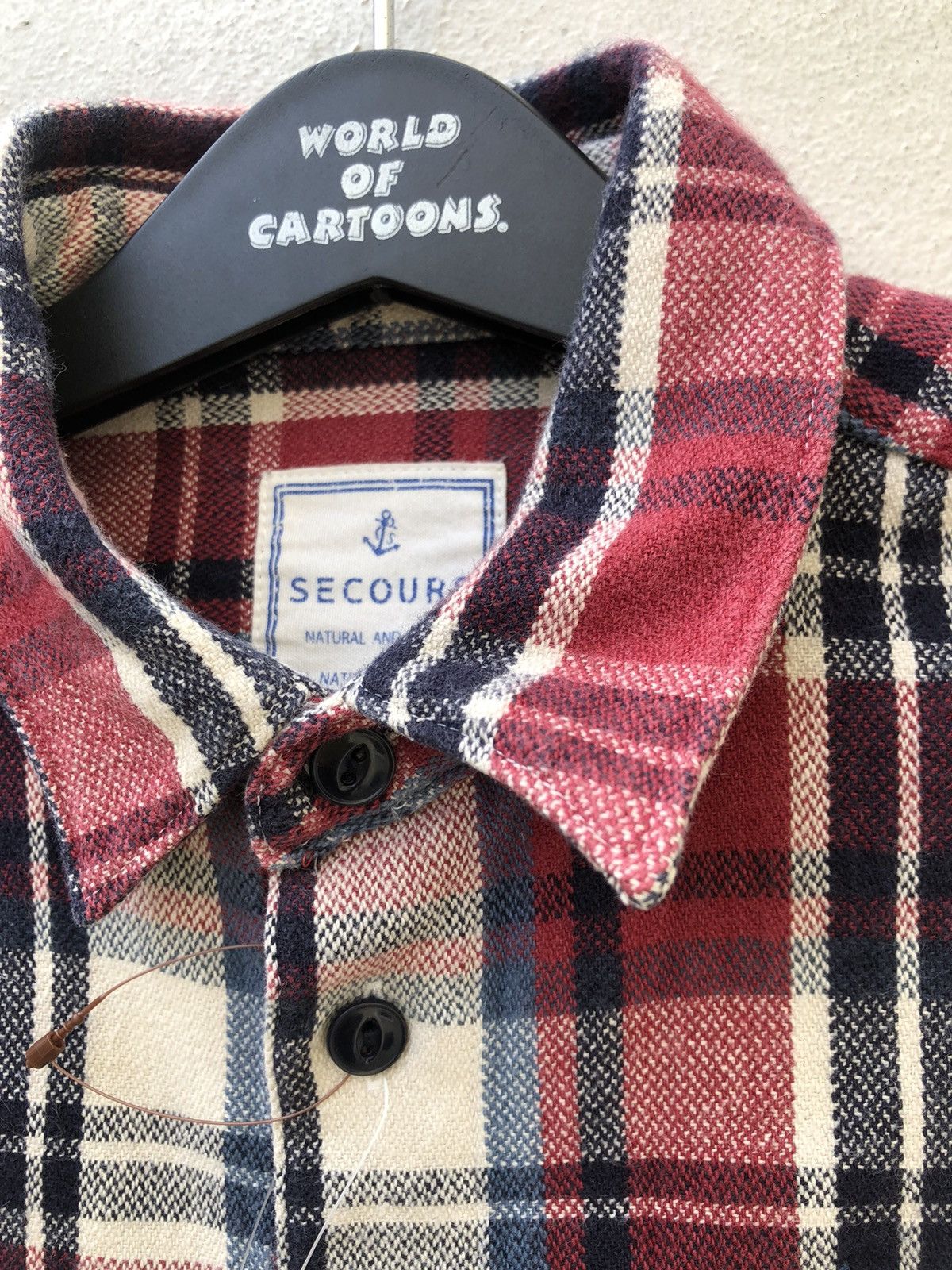 Vintage SECOURS Japan All Natural Material Checks Flannel Shirt Size US S / EU 44-46 / 1 - 4 Thumbnail