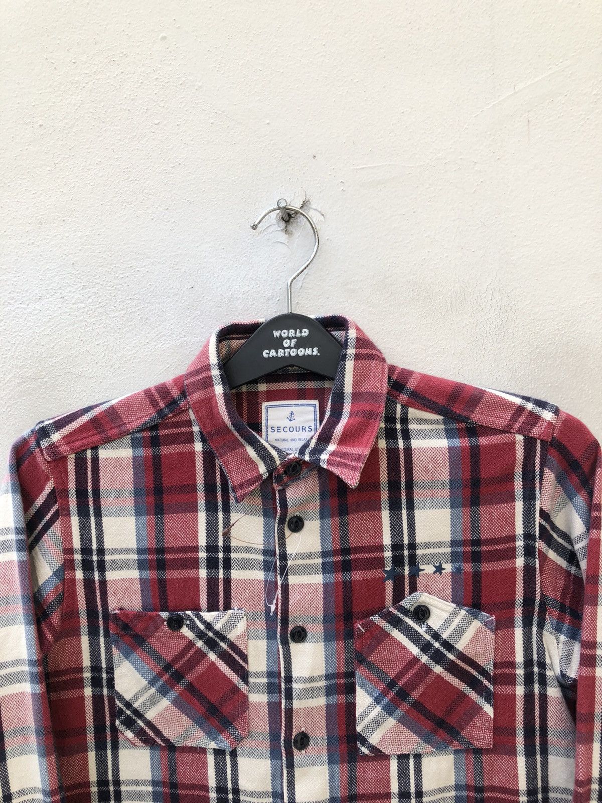 Vintage SECOURS Japan All Natural Material Checks Flannel Shirt Size US S / EU 44-46 / 1 - 2 Thumbnail