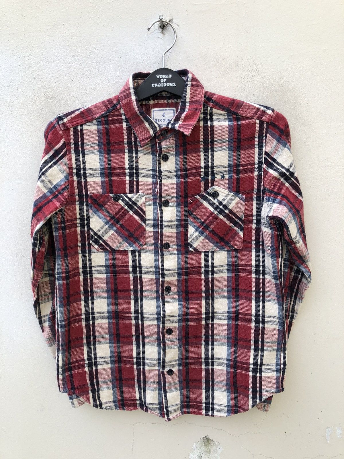 Vintage SECOURS Japan All Natural Material Checks Flannel Shirt Size US S / EU 44-46 / 1 - 8 Thumbnail