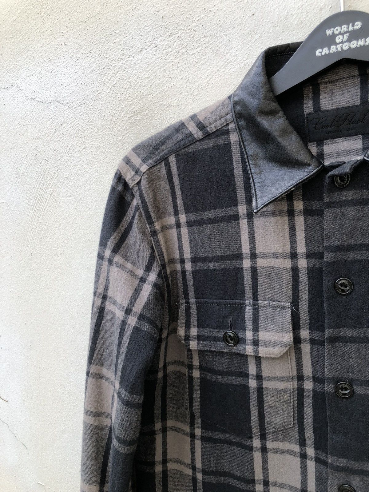 roarguns Coal Black Japan Cow Leather Outlaws Flannel Shirt Size US S / EU 44-46 / 1 - 7 Thumbnail