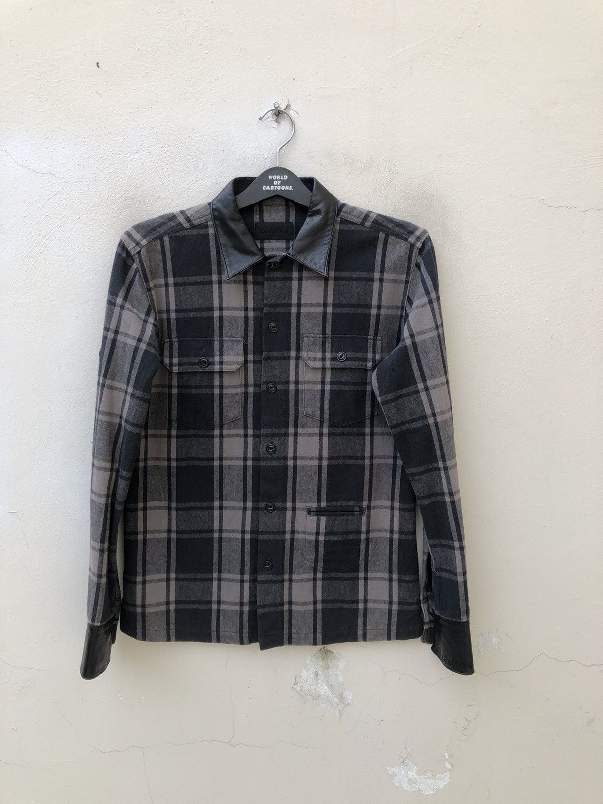 roarguns Coal Black Japan Cow Leather Outlaws Flannel Shirt Size US S / EU 44-46 / 1 - 4 Thumbnail