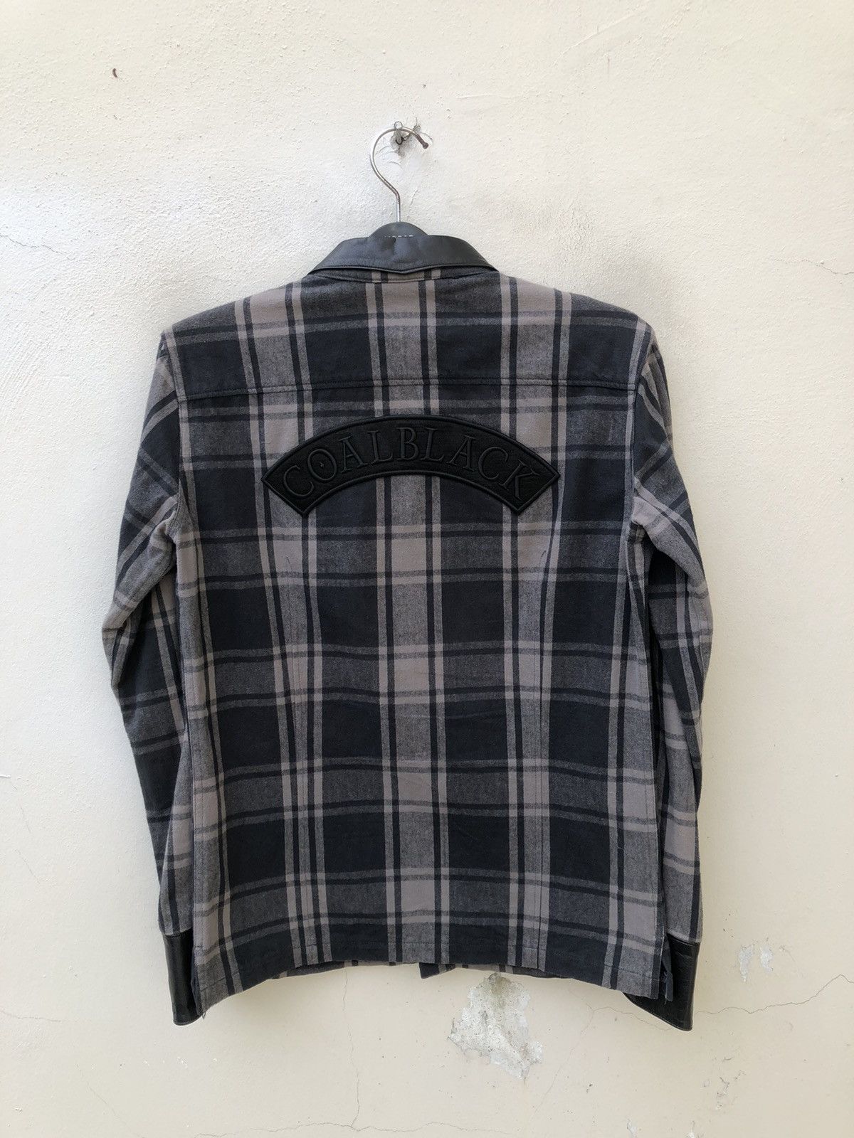 roarguns Coal Black Japan Cow Leather Outlaws Flannel Shirt Size US S / EU 44-46 / 1 - 1 Thumbnail