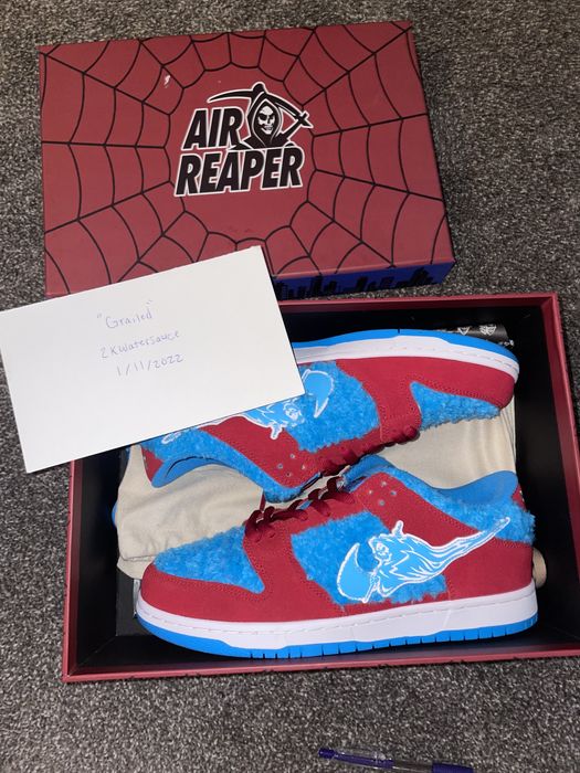 Custom custom spiderman x air reaper dunk size 10 | Grailed