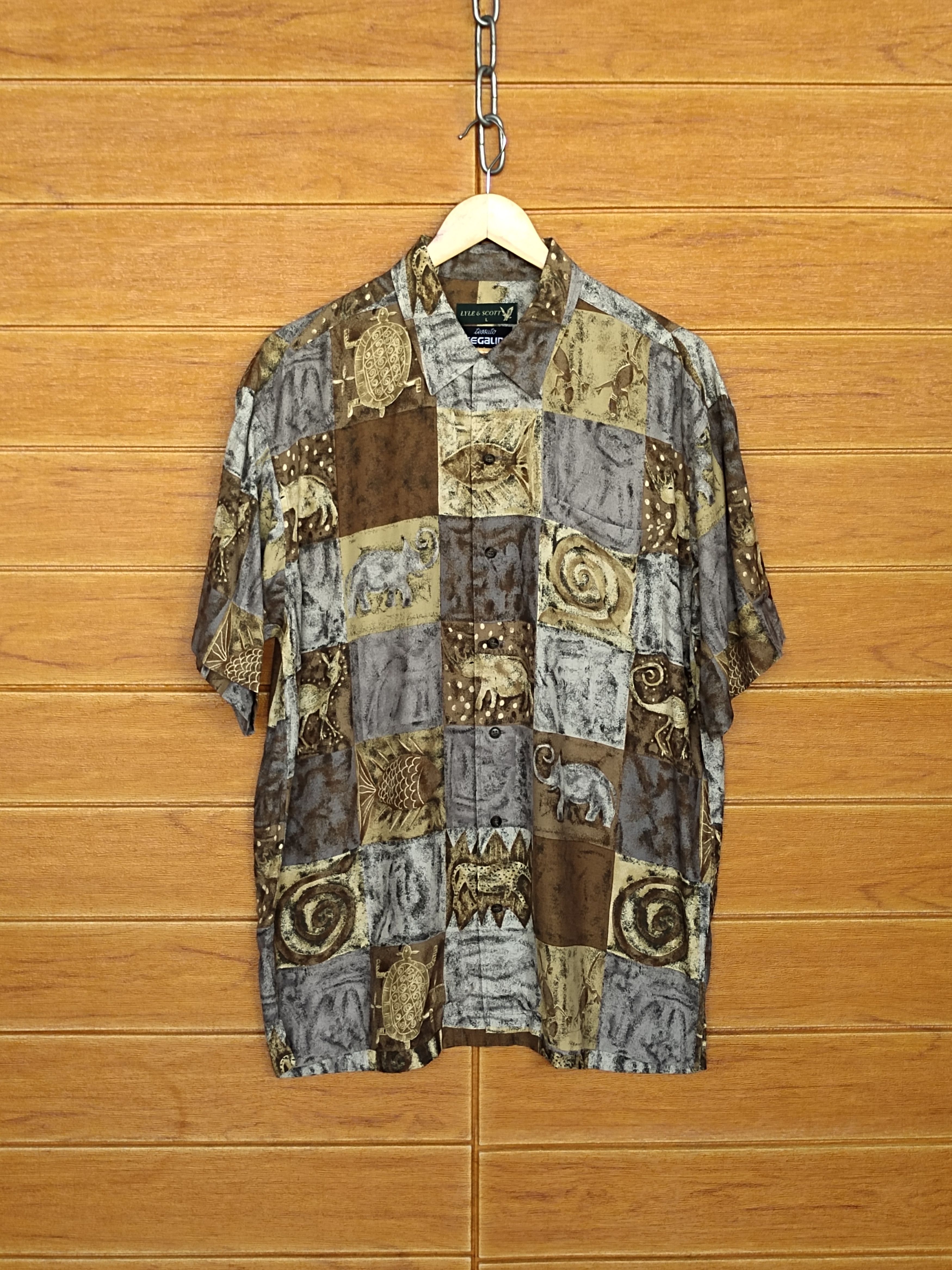 Lyle & Scott Vtg LYLE & SCOTT X SEGALINI Rayon Animal Psychedelic Art Size US L / EU 52-54 / 3 - 1 Thumbnail