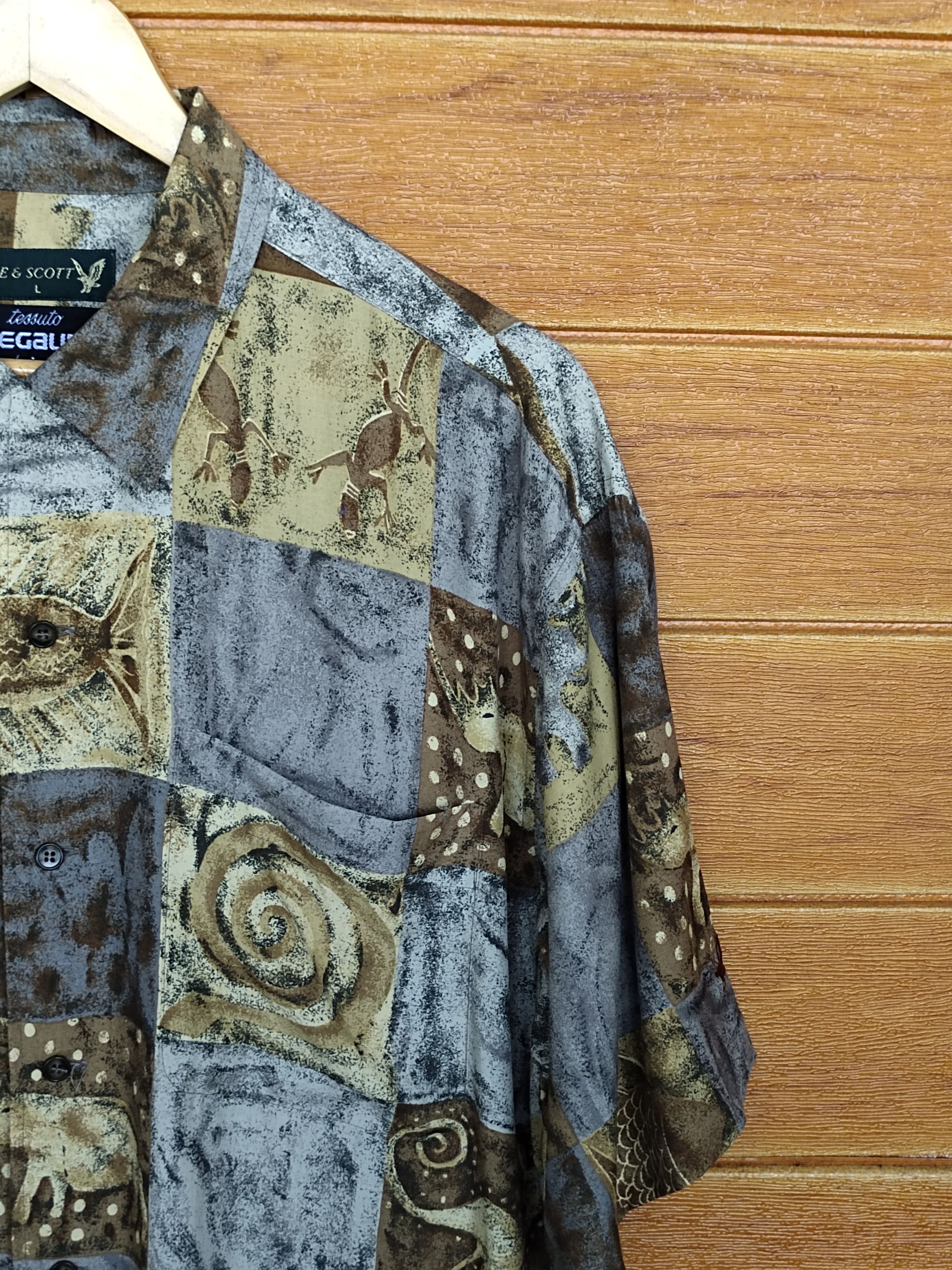 Lyle & Scott Vtg LYLE & SCOTT X SEGALINI Rayon Animal Psychedelic Art Size US L / EU 52-54 / 3 - 4 Thumbnail