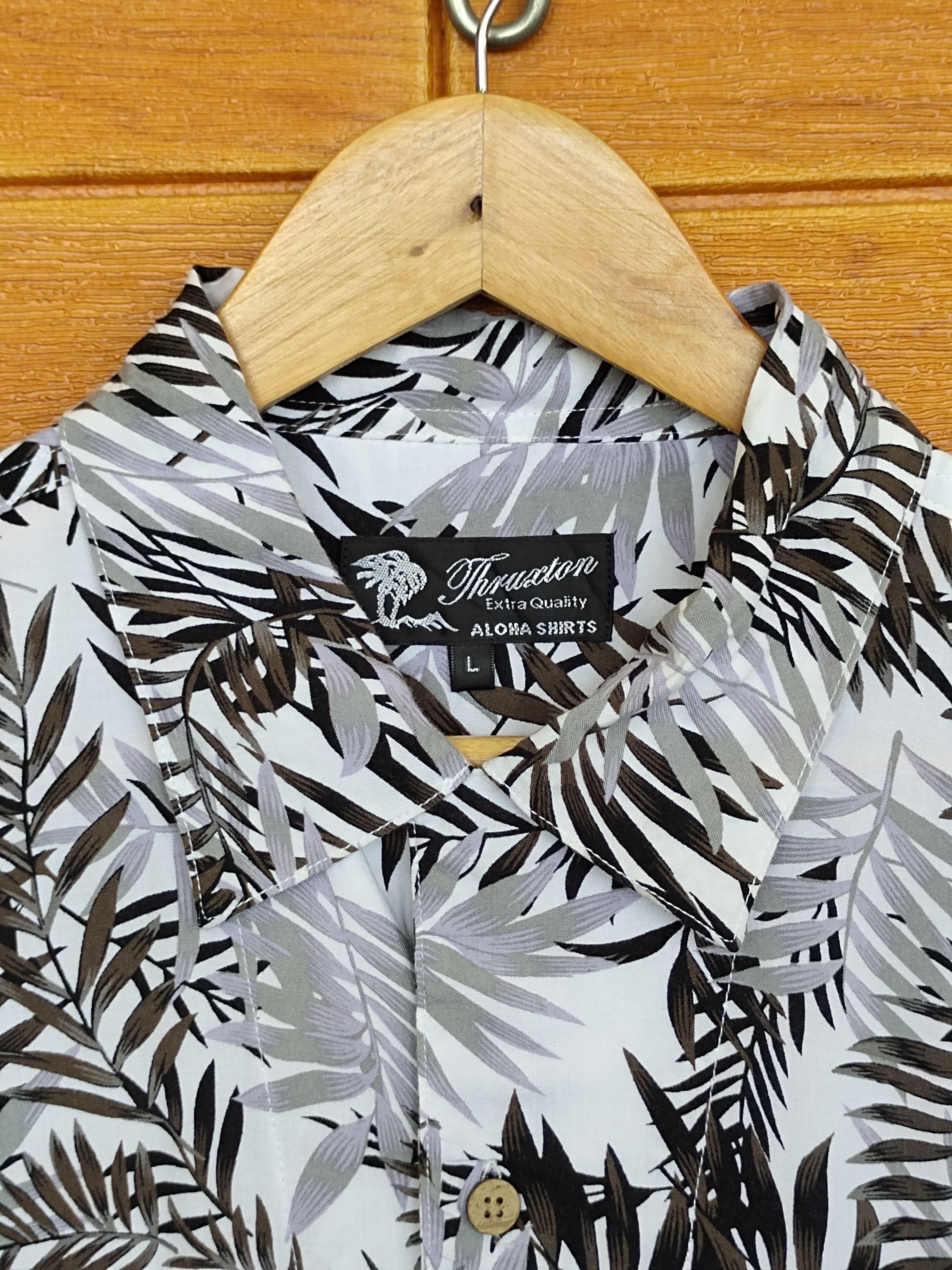 Japanese Brand Japanese Hawaiian THRUXTON Rayon Leaf's Printed Aloha Shirt Size US L / EU 52-54 / 3 - 3 Thumbnail