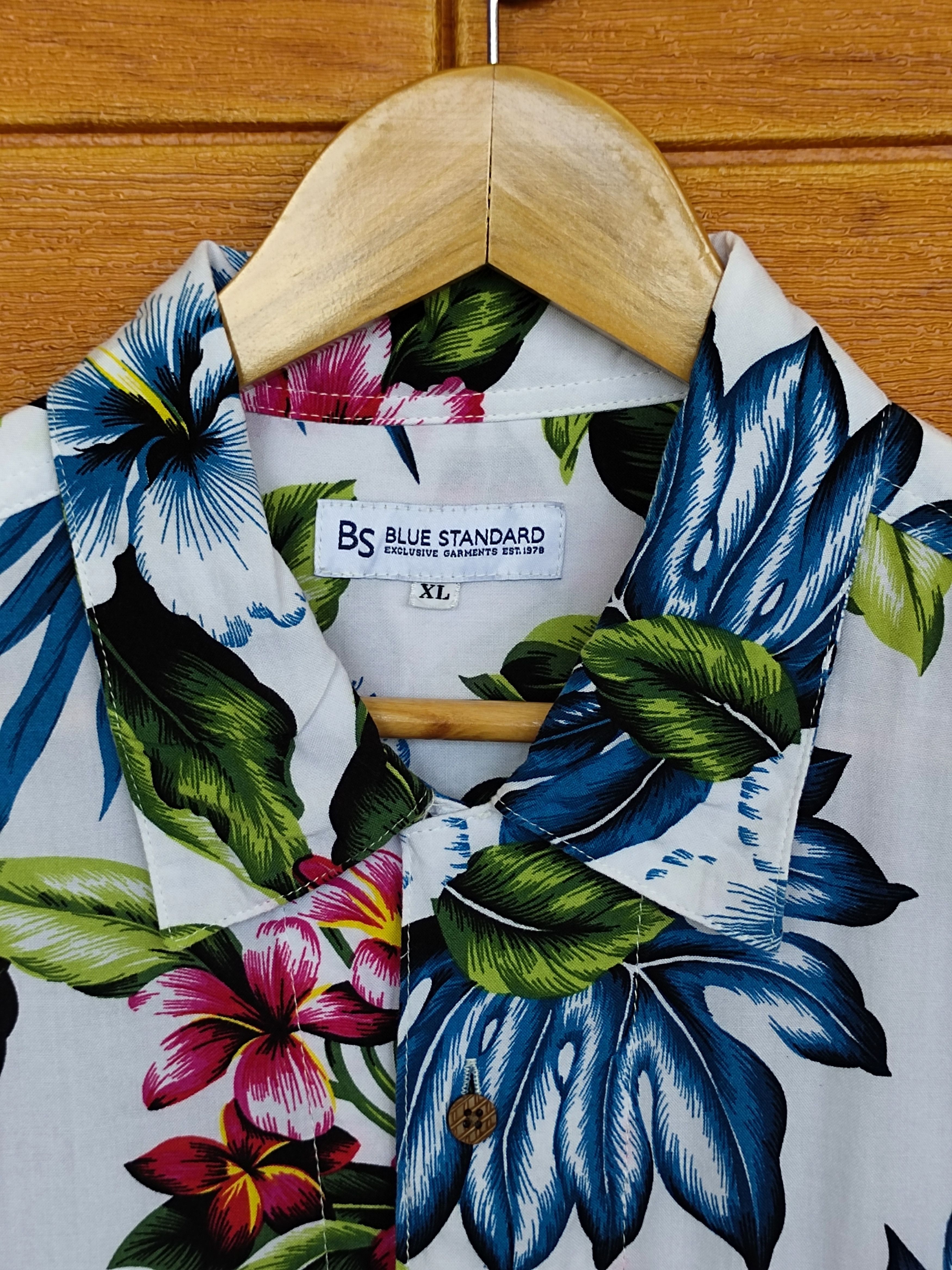 Japanese Brand Japan Hawaiian BLUE STANDARD Multicolor Flower Aloha rayon Size US XL / EU 56 / 4 - 3 Thumbnail