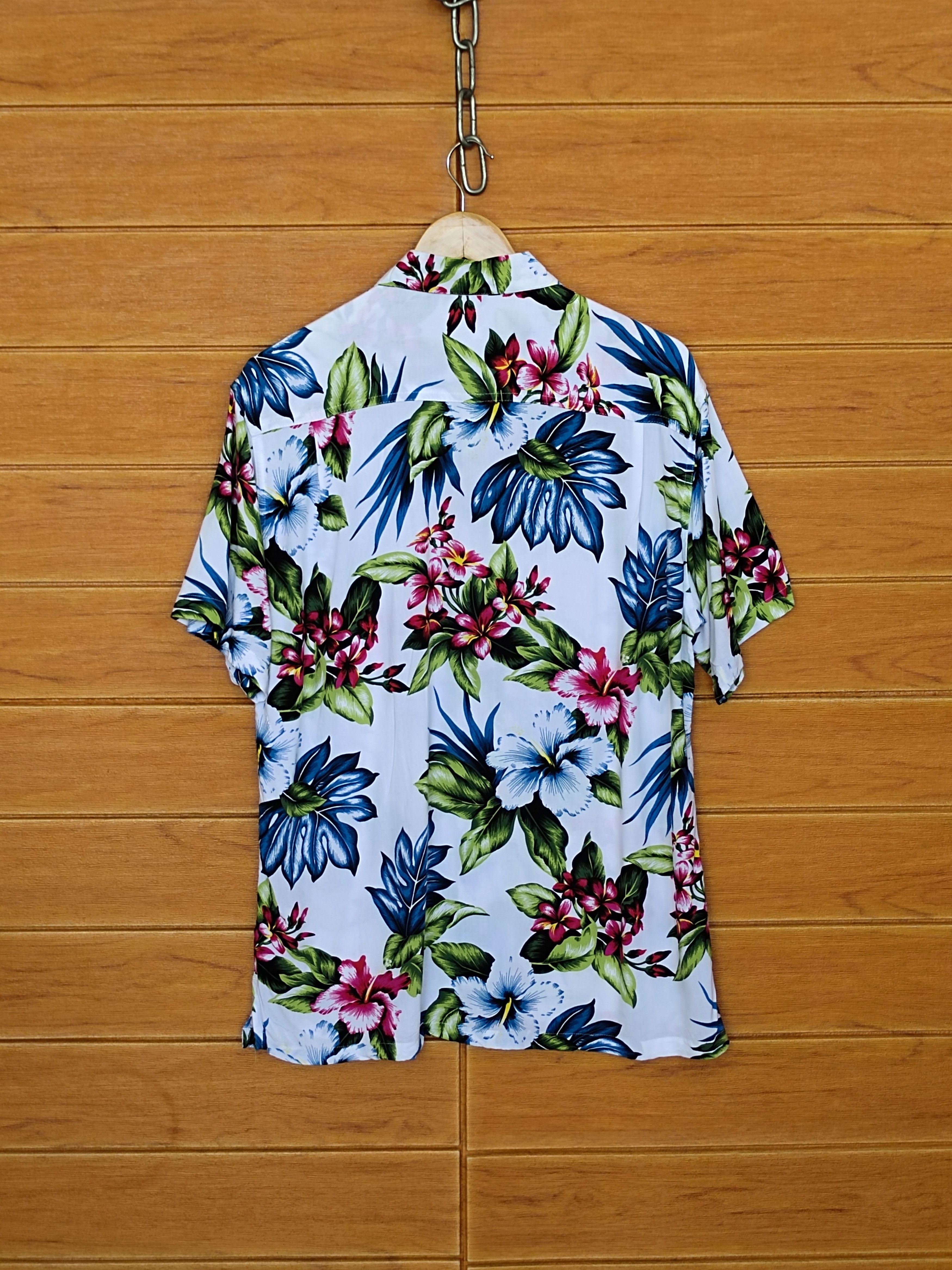 Japanese Brand Japan Hawaiian BLUE STANDARD Multicolor Flower Aloha rayon Size US XL / EU 56 / 4 - 8 Thumbnail
