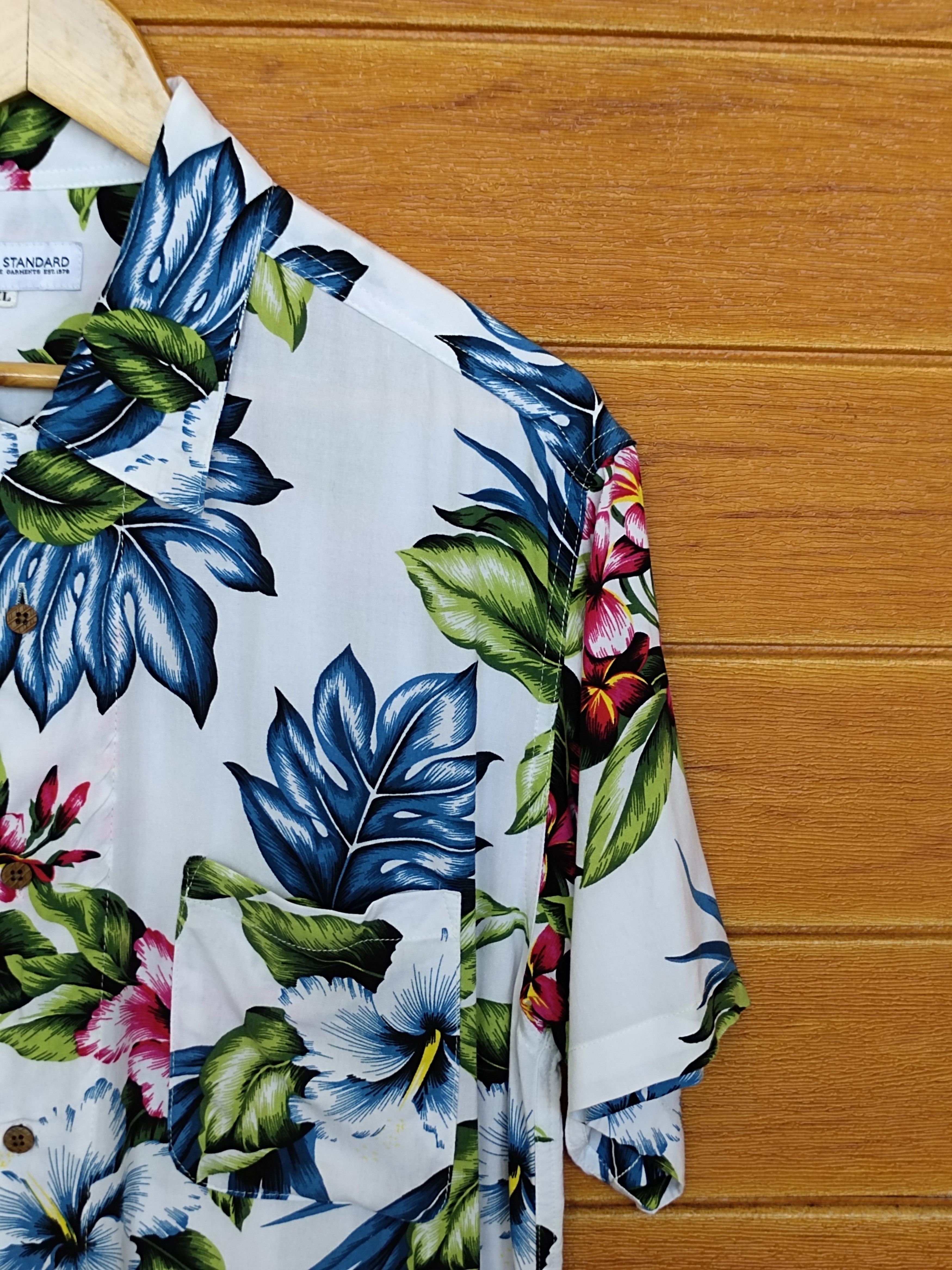 Japanese Brand Japan Hawaiian BLUE STANDARD Multicolor Flower Aloha rayon Size US XL / EU 56 / 4 - 4 Thumbnail