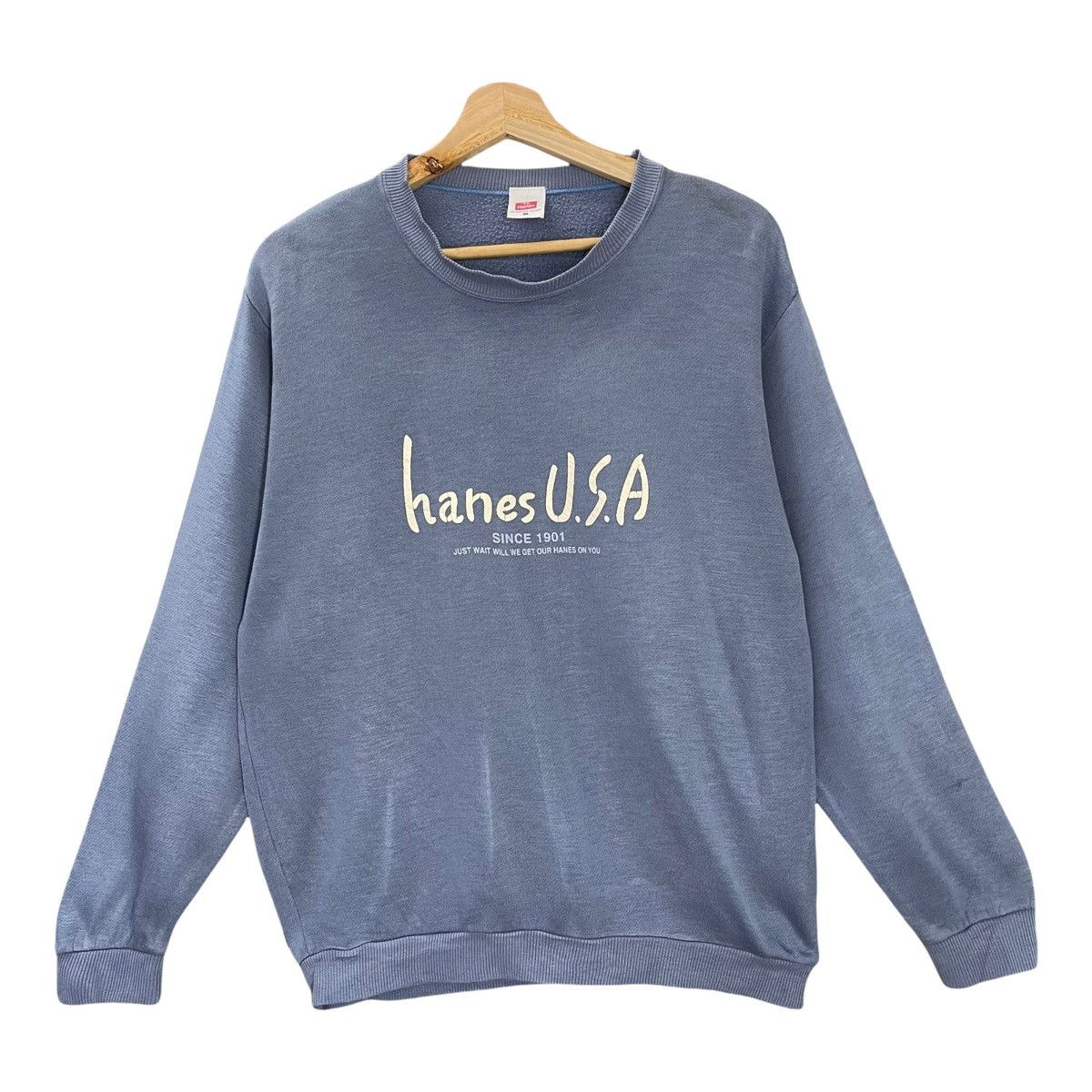 Hanes Vintage Hanes Usa Big Logo Crewneck Sweatshirt Size M Size US M / EU 48-50 / 2 - 3 Thumbnail