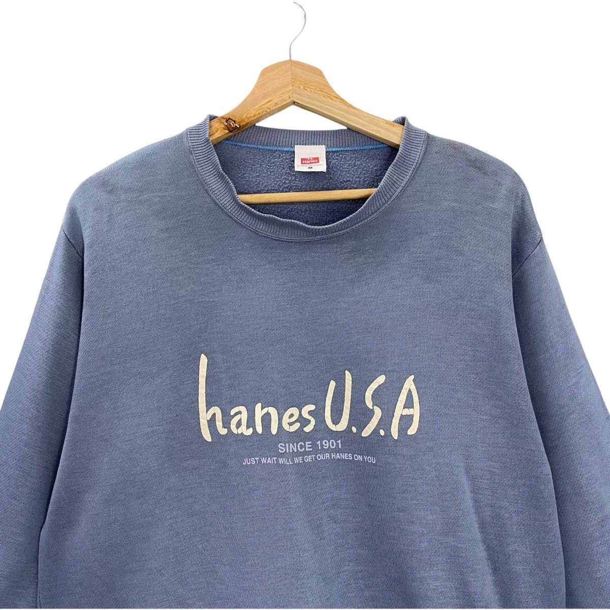 Hanes Vintage Hanes Usa Big Logo Crewneck Sweatshirt Size M Size US M / EU 48-50 / 2 - 5 Thumbnail