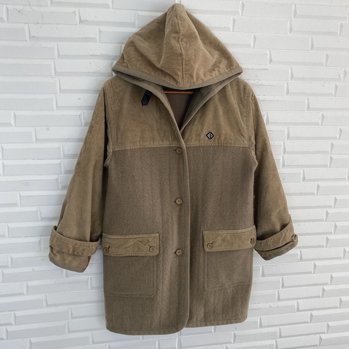 CHRISTIAN DIOR SPORT WOOL CORDUROY SLEEVE HOODIE JACKET