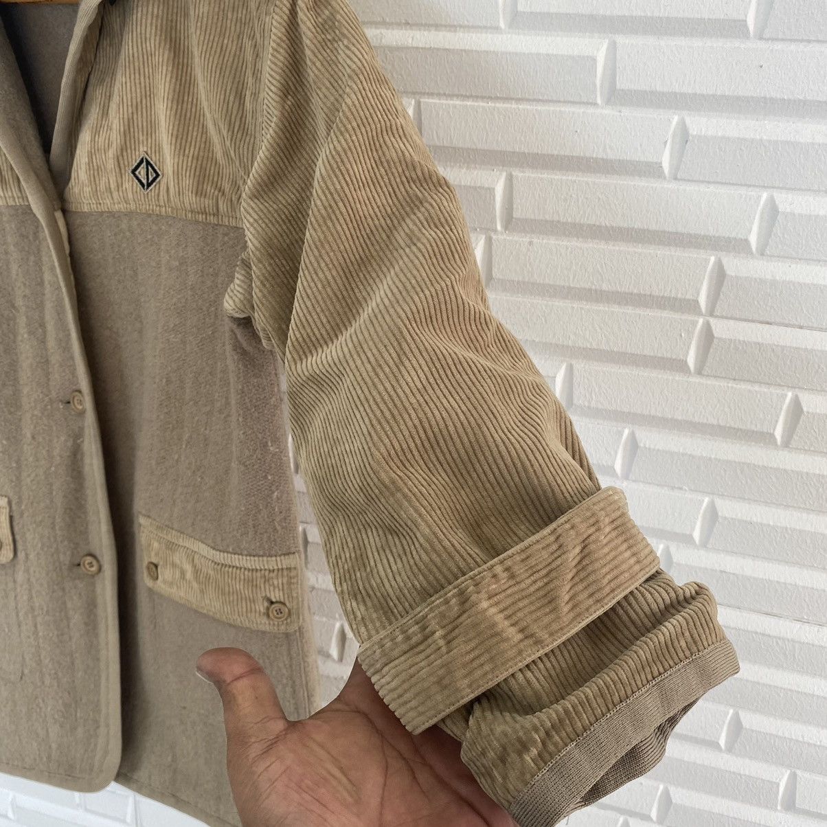 CHRISTIAN DIOR SPORT WOOL CORDUROY SLEEVE HOODIE JACKET
