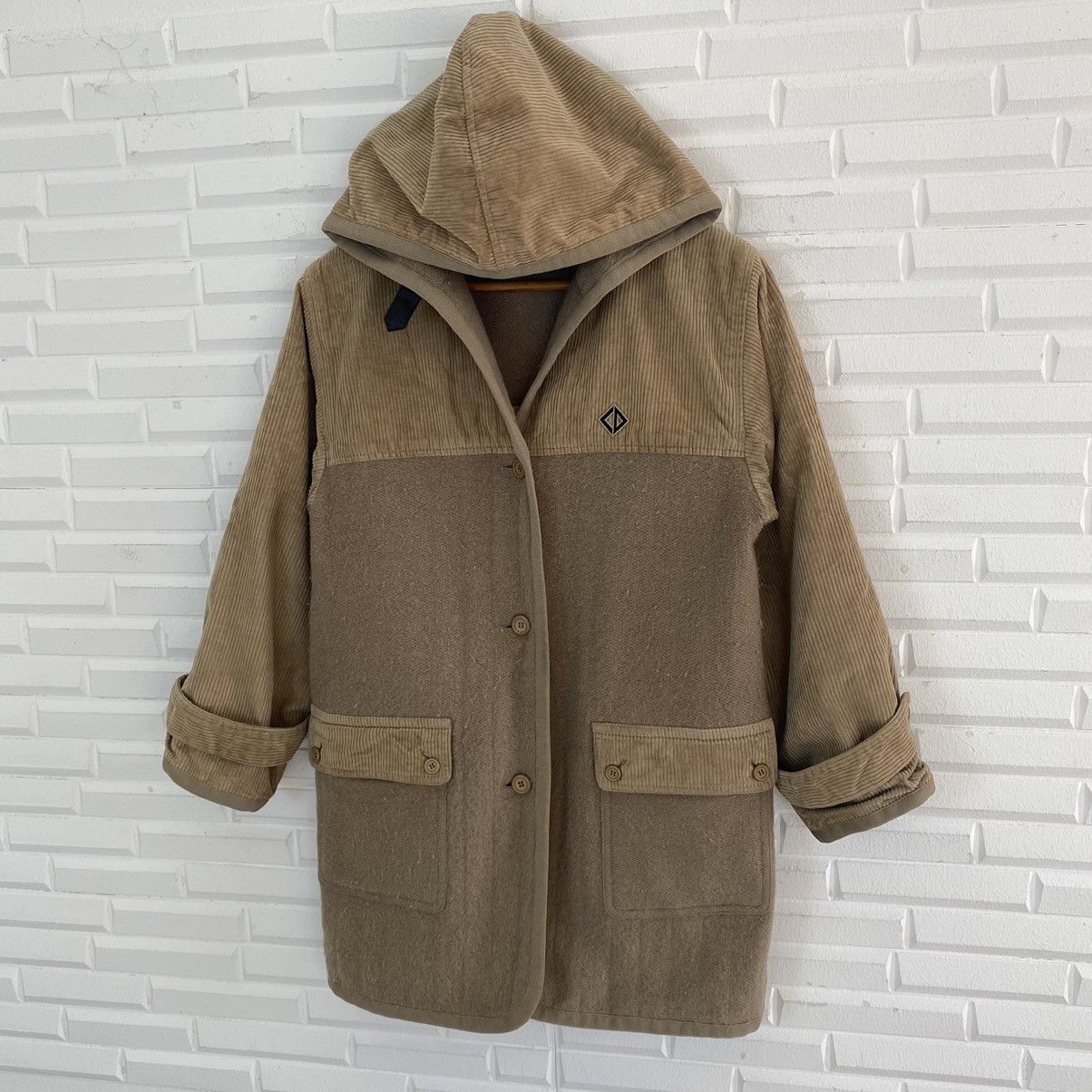 CHRISTIAN DIOR SPORT WOOL CORDUROY SLEEVE HOODIE JACKET