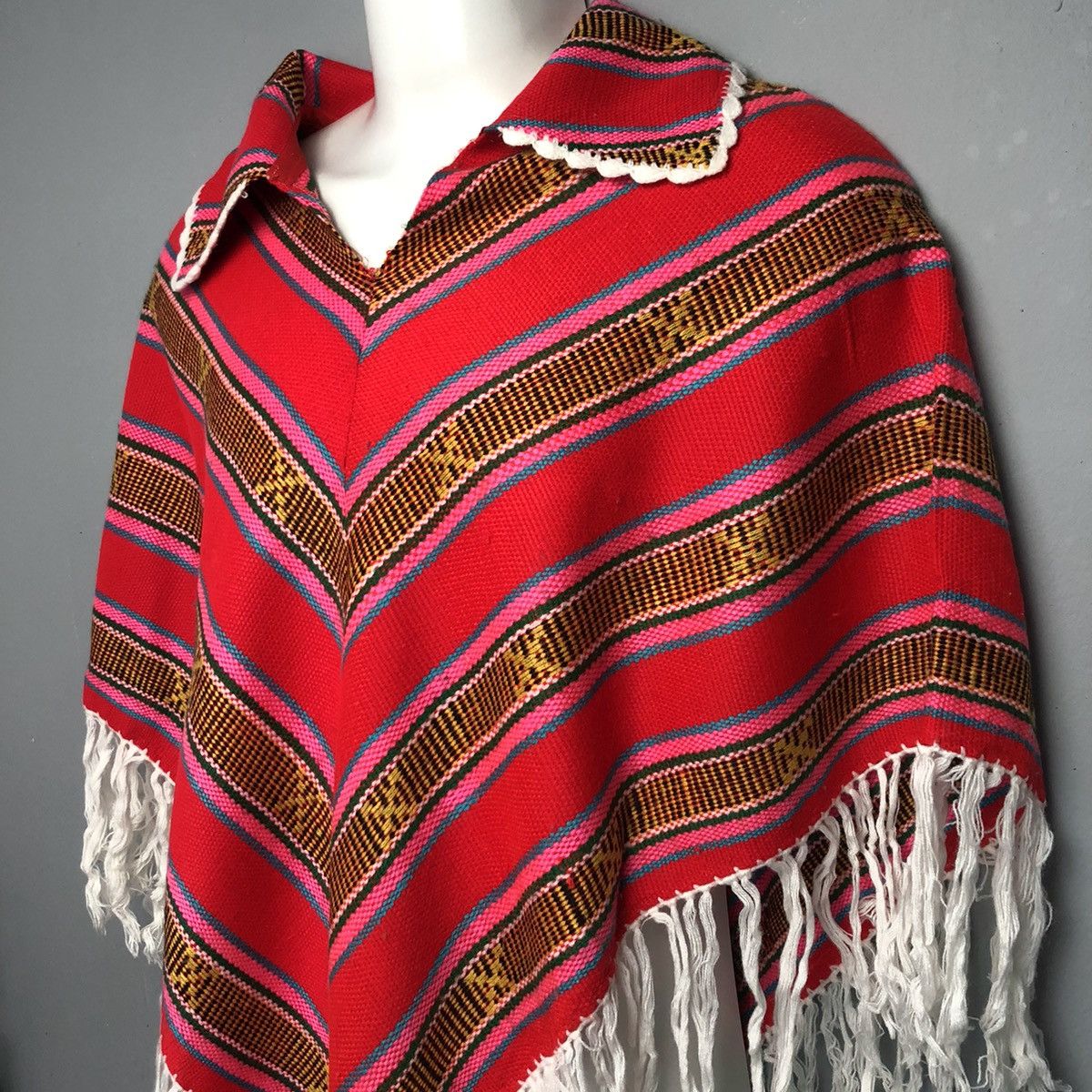 Japanese Brand × Vintage Vintage knit poncho Size ONE SIZE - 2 Thumbnail
