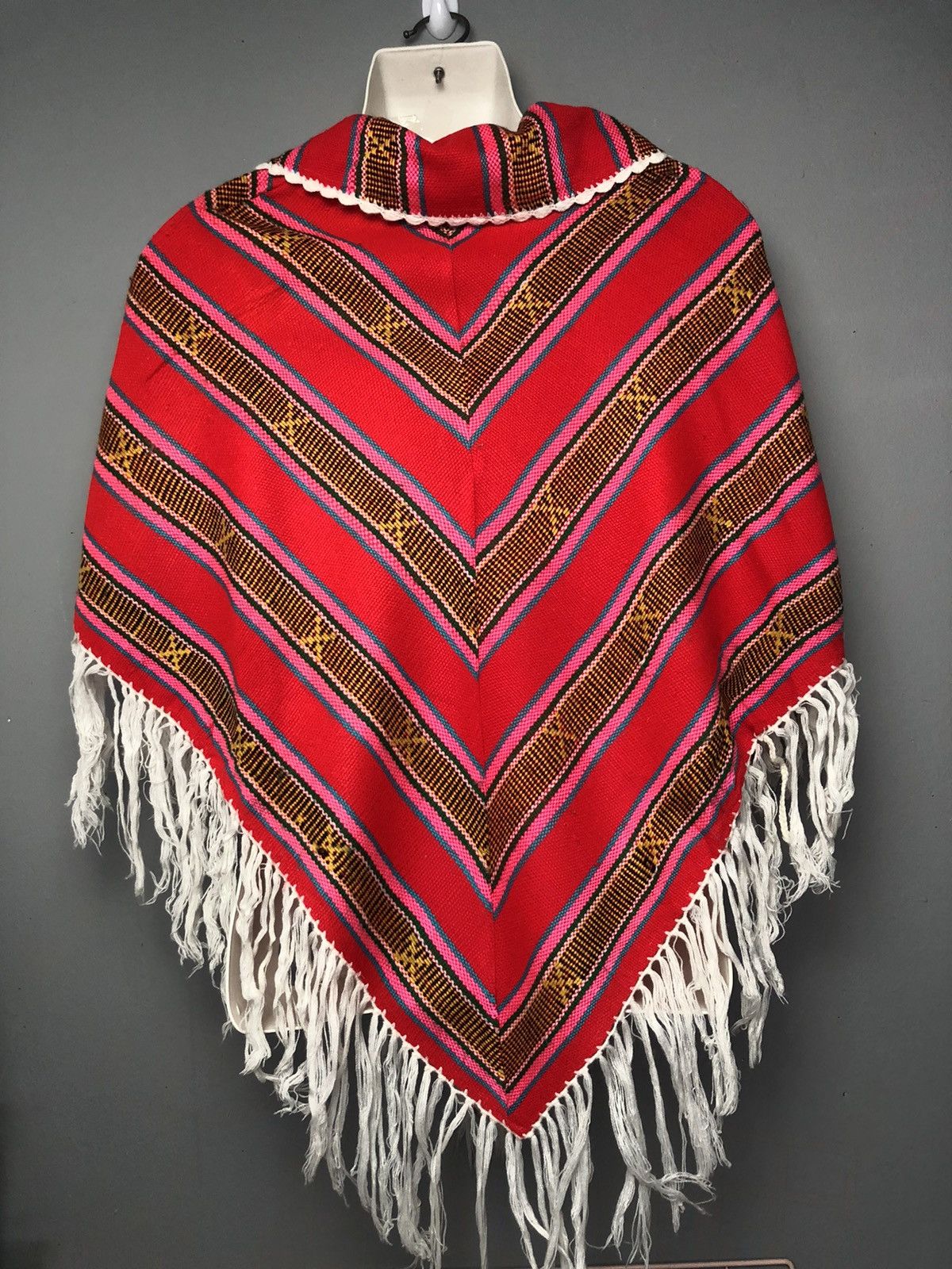 Japanese Brand × Vintage Vintage knit poncho Size ONE SIZE - 3 Thumbnail