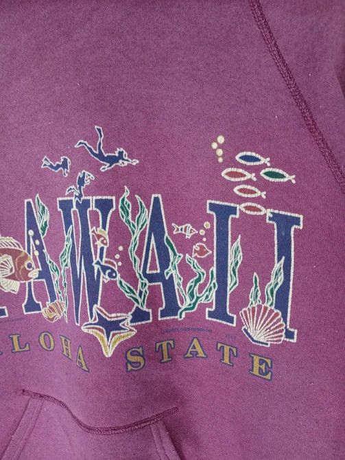 Vintage Rare Vintage 90s Hawaii Aloha State Hoodie Sweatshirt Size US M / EU 48-50 / 2 - 8 Thumbnail
