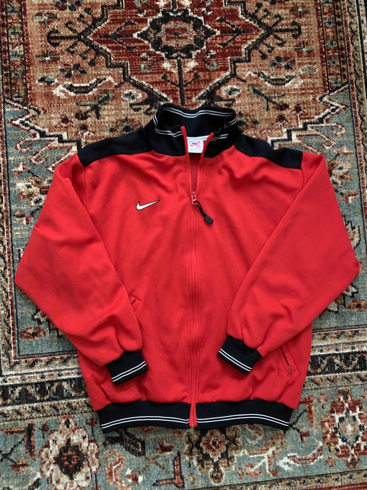 Vintage Nike Geometric Zip Up Hooded Jacket Size L main image 1