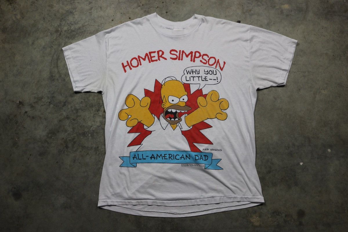 Vintage Vintage 90s Homer Simpson/The Simpson big print tee Size US XL / EU 56 / 4 - 1 Thumbnail