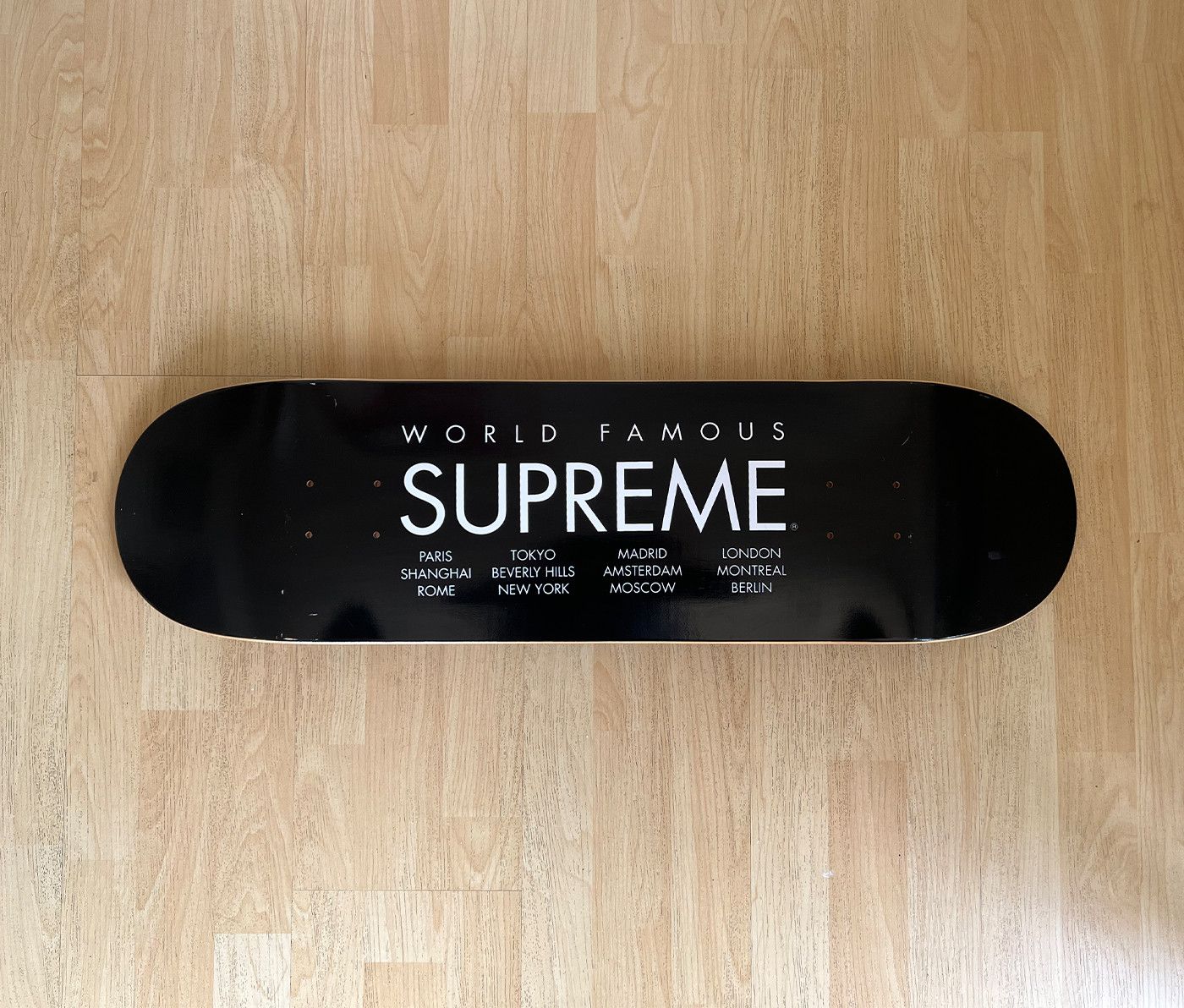Supreme world famous skateboard deck top