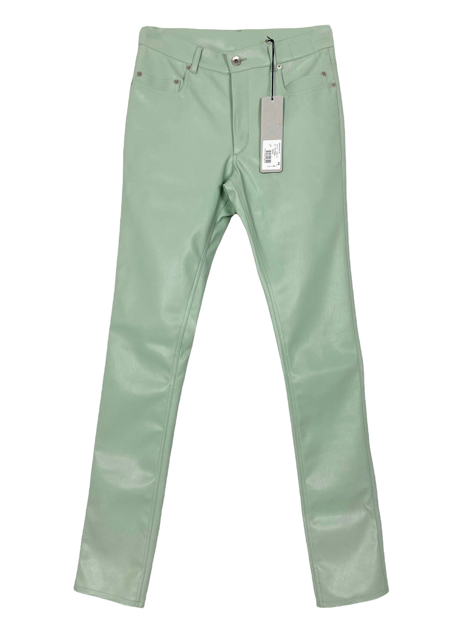 Rick Owens A/W 2020 Leather Tyrone Pants, new (Mint, Bacteria, Vegan) Size US 28 / EU 44 - 1 Thumbnail