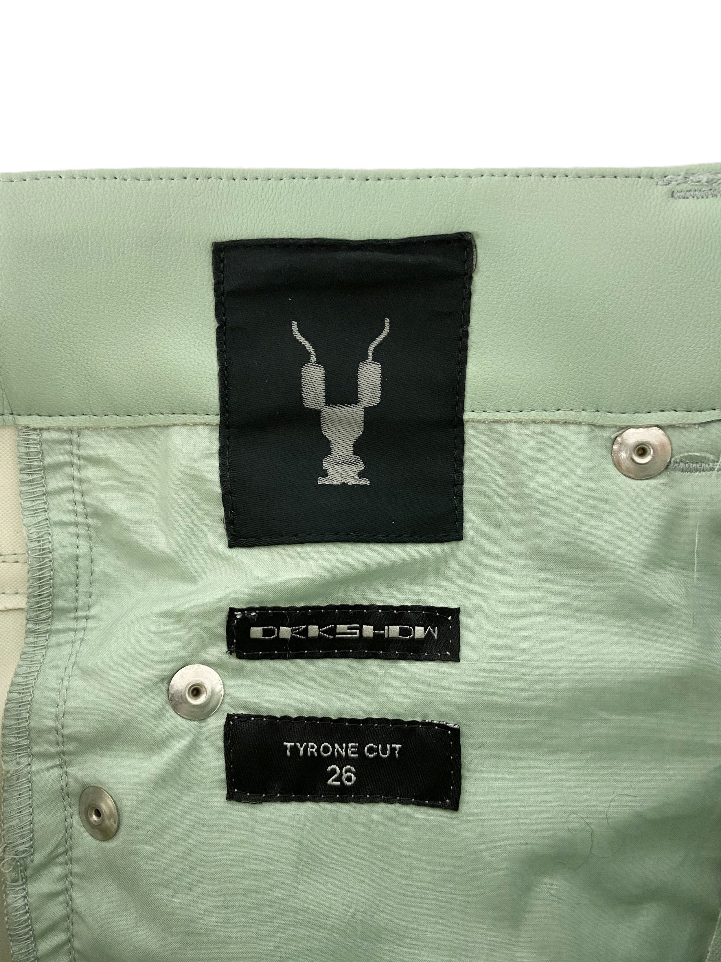 Rick Owens A/W 2020 Leather Tyrone Pants, new (Mint, Bacteria, Vegan) Size US 28 / EU 44 - 6 Thumbnail