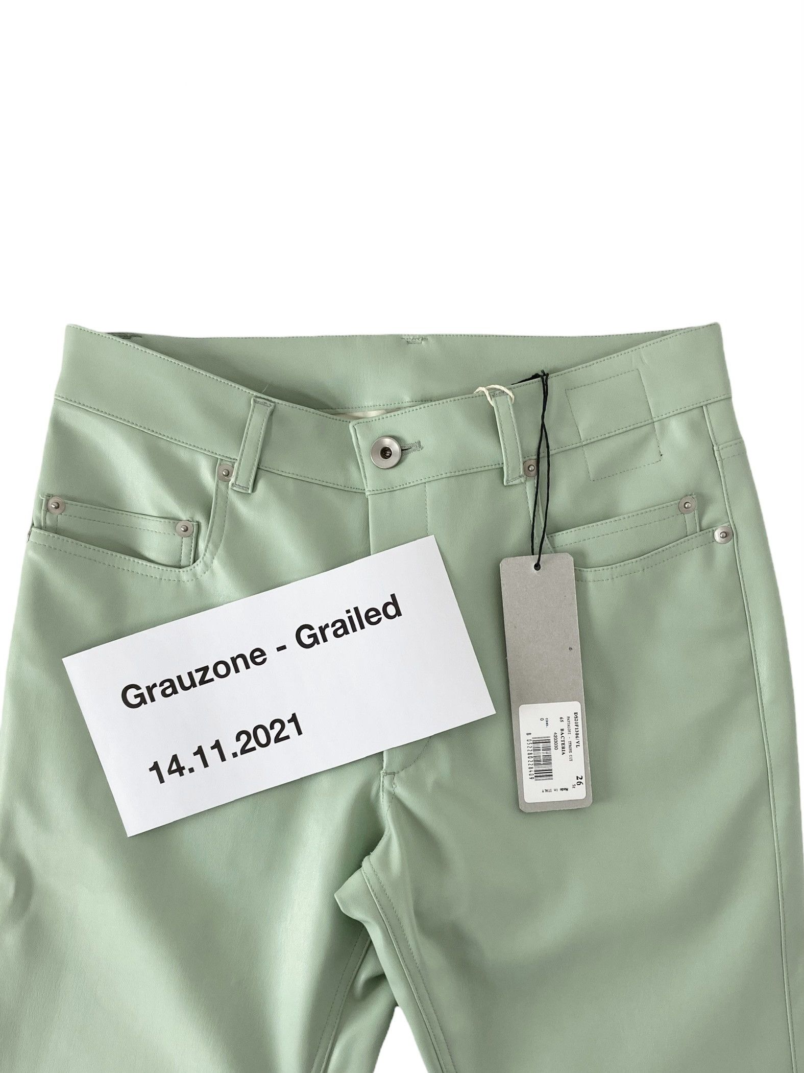Rick Owens A/W 2020 Leather Tyrone Pants, new (Mint, Bacteria, Vegan) Size US 28 / EU 44 - 8 Thumbnail