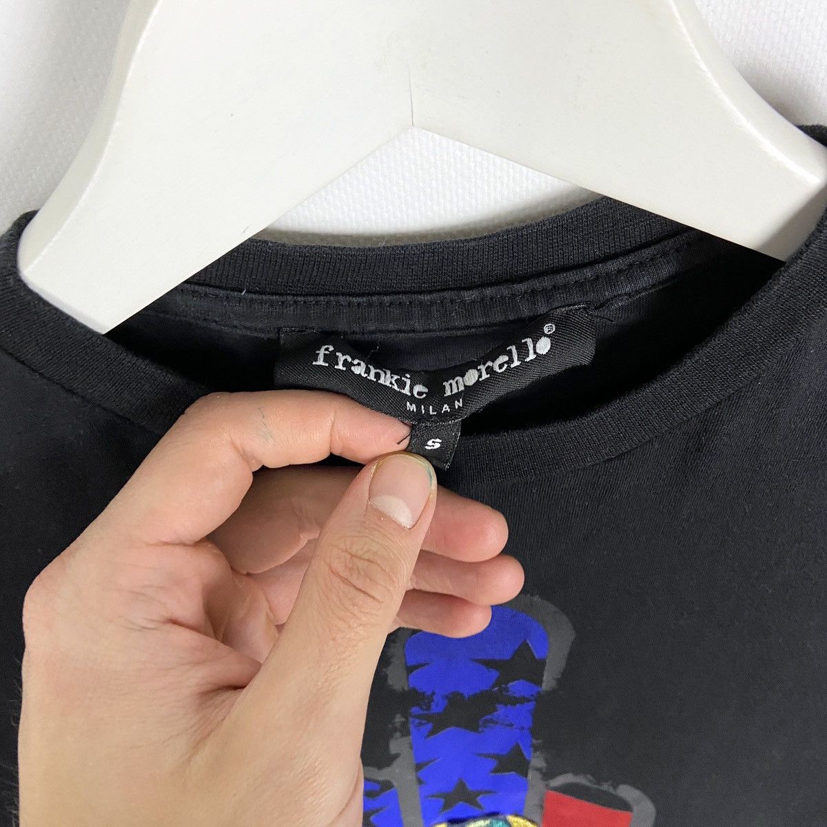 Frankie Morello Frankie Morello Washed Fuck black tee Italian Designer sz S Size US S / EU 44-46 / 1 - 4 Thumbnail
