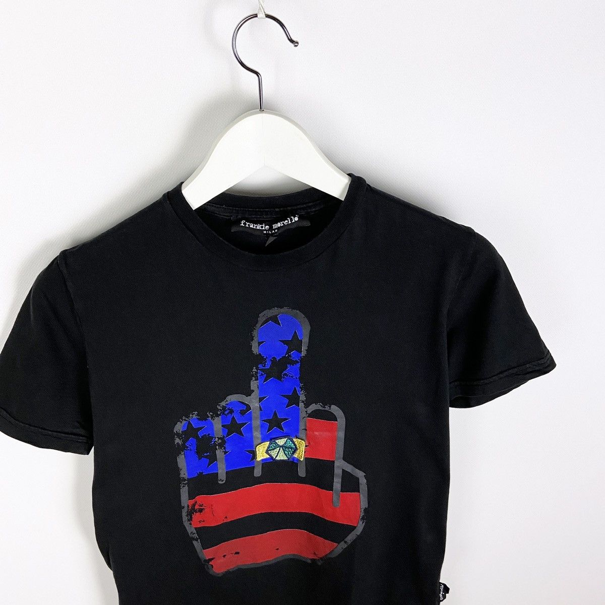 Frankie Morello Frankie Morello Washed Fuck black tee Italian Designer sz S Size US S / EU 44-46 / 1 - 3 Thumbnail