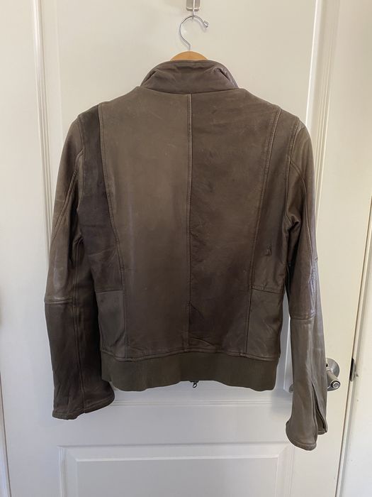 Japanese Brand Shama Japan Khaki Green Leather Jacket | Grailed