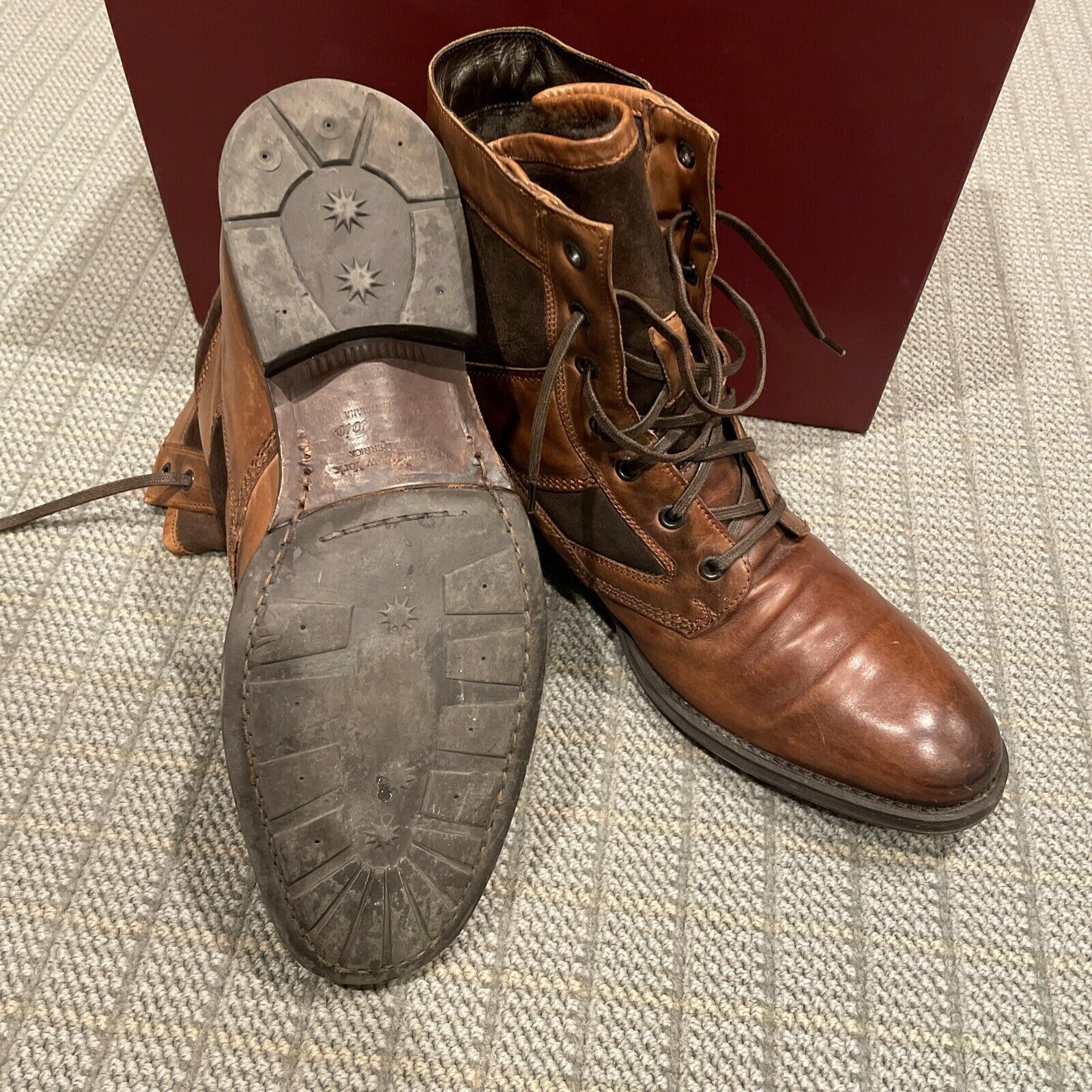 Prada Too Boot Warren brown leather & suede boots shearling Size US 9.5 / EU 42-43 - 7 Thumbnail