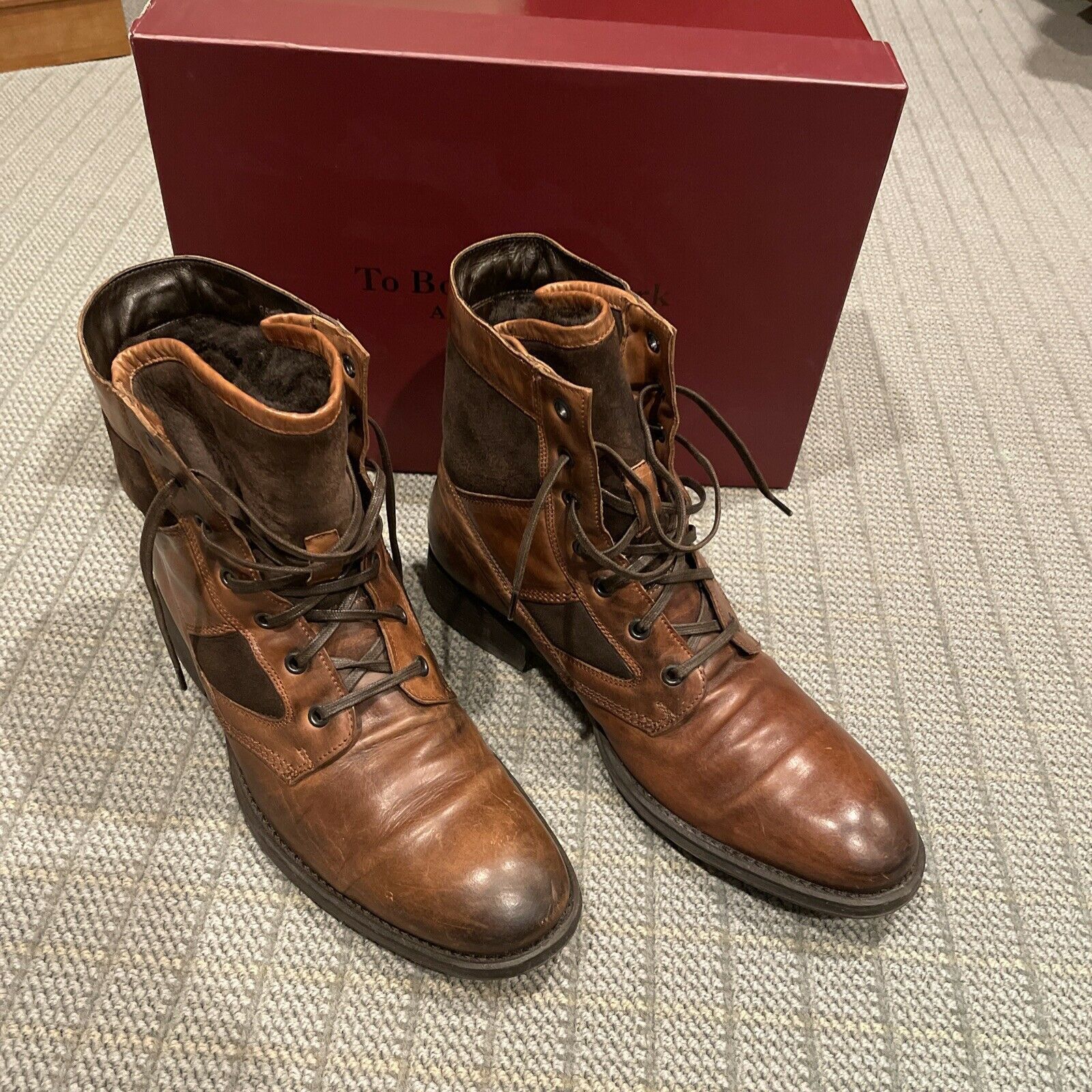 Prada Too Boot Warren brown leather & suede boots shearling Size US 9.5 / EU 42-43 - 1 Thumbnail