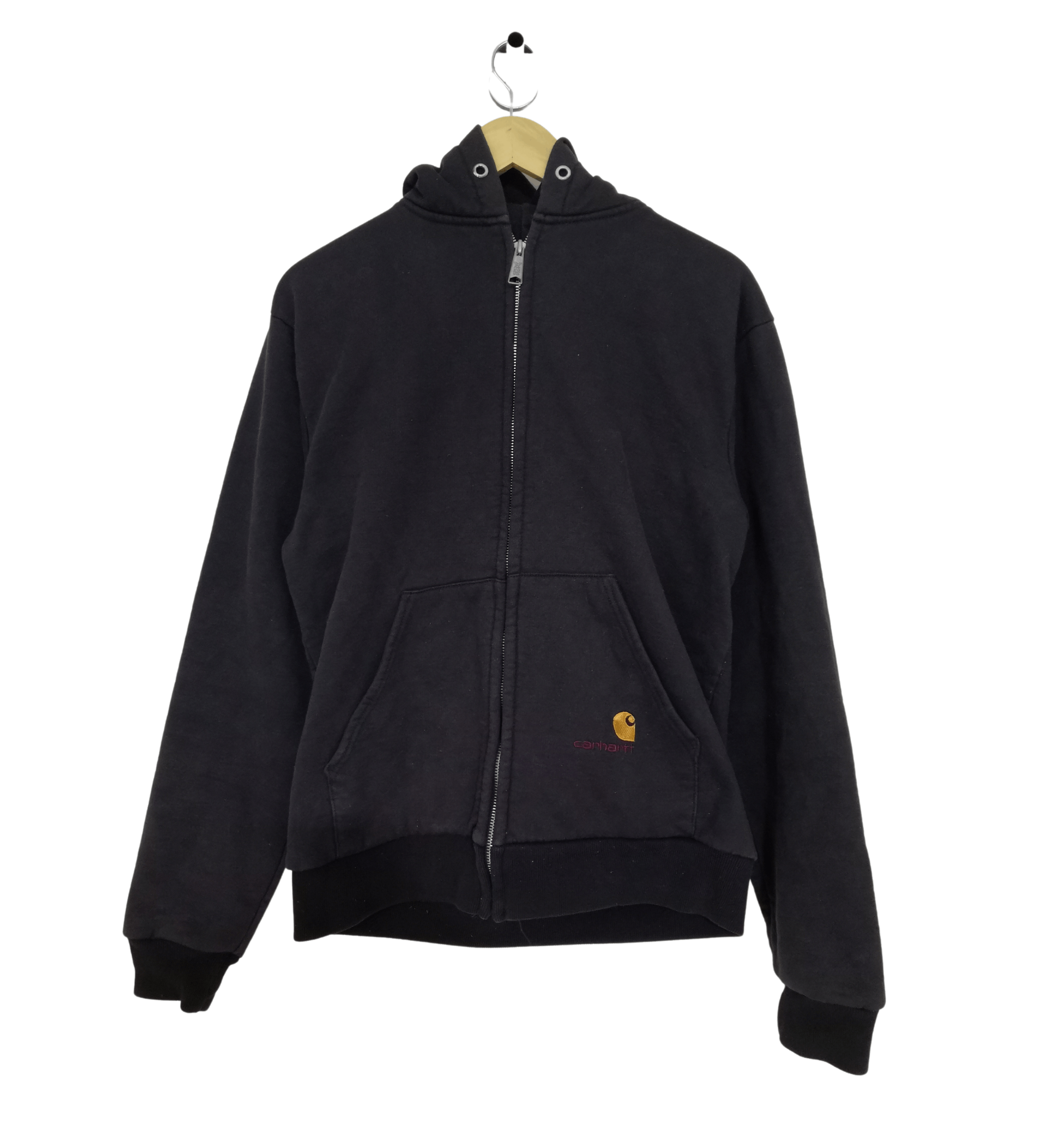 image of Sunfaded Carhartt Hooded Jacket in Black, Men's (Size Medium)