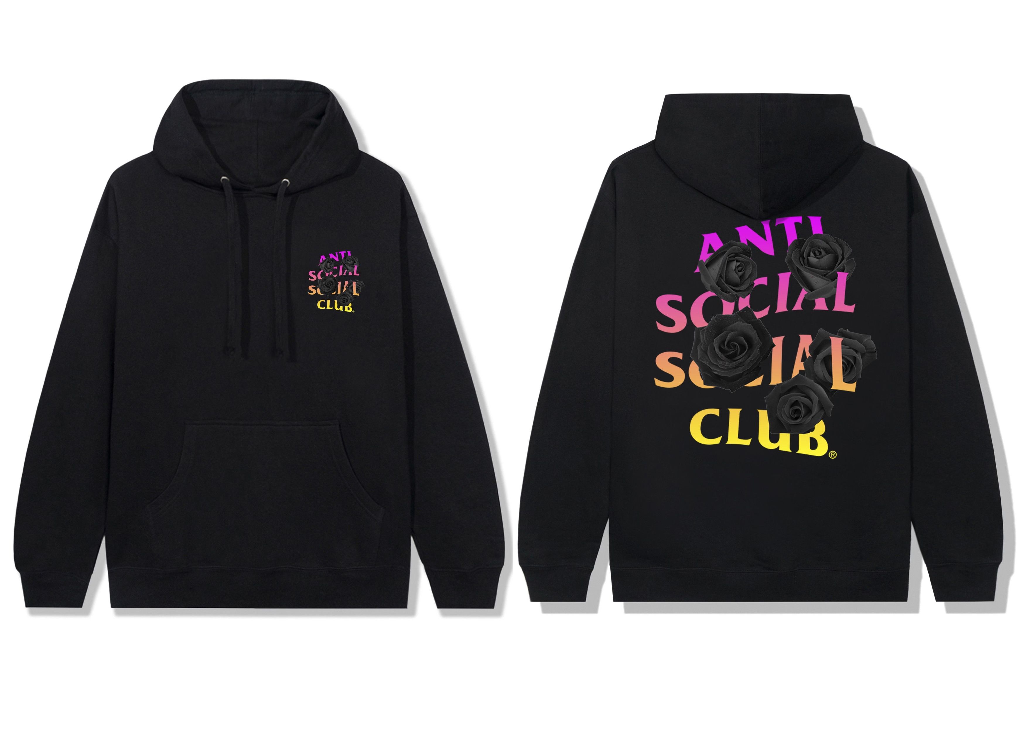 image of Anti Social Social Club x Members Only Ds Weekly Assc In The Lead Black Hoodie Bat Emoji Ftp Bape (