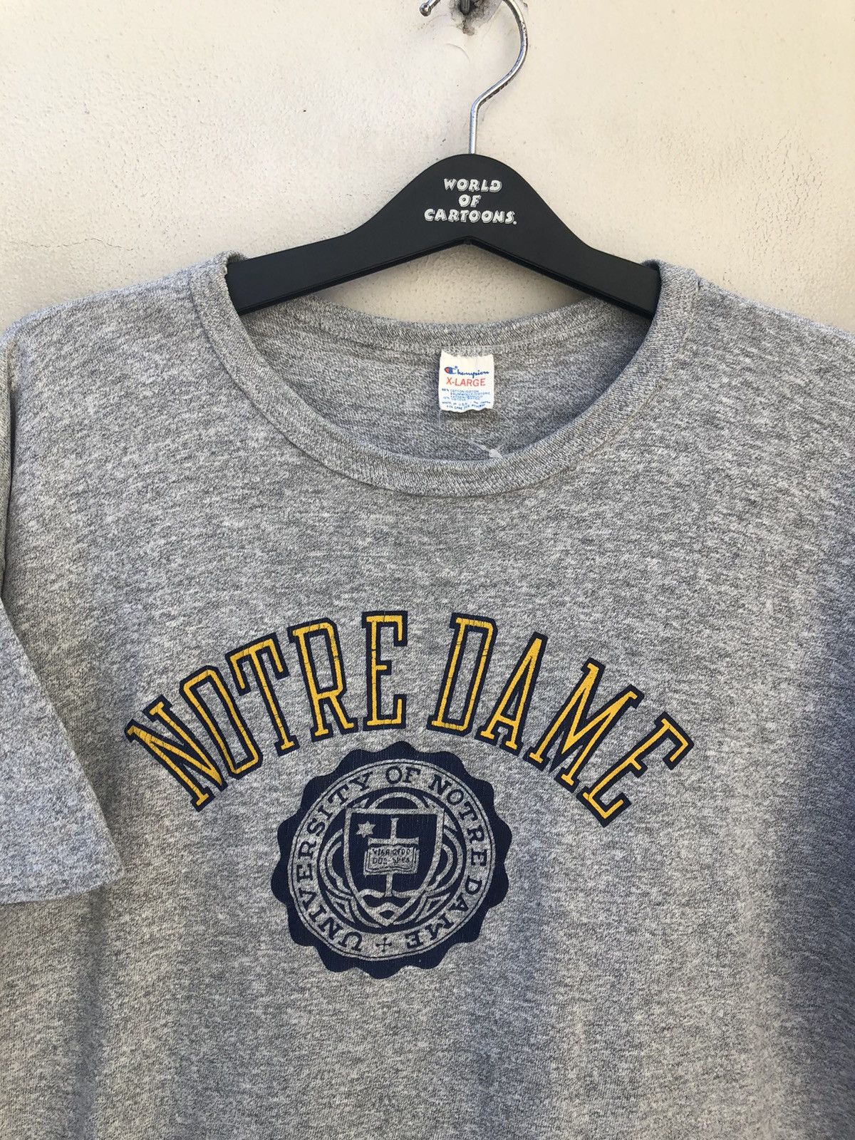 Champion RARE!! Vintage 80s Champion Made in Usa Notre Dame t shirt Size US XL / EU 56 / 4 - 2 Thumbnail