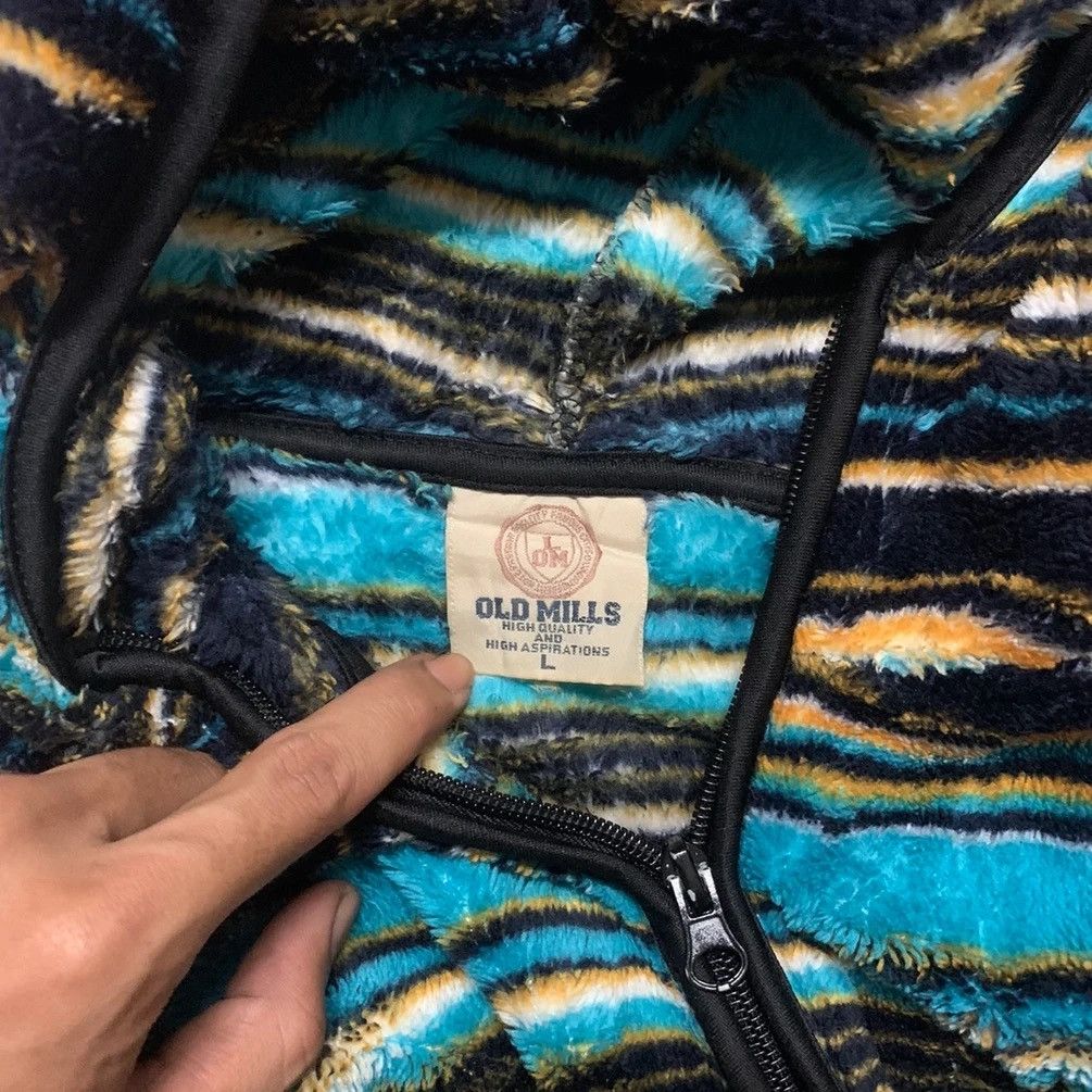 Japanese Brand × OVER THE STRiPES Old Mills Fleece Striped Rainbow Hoodie Zip Ups Sweater Size US M / EU 48-50 / 2 - 6 Thumbnail