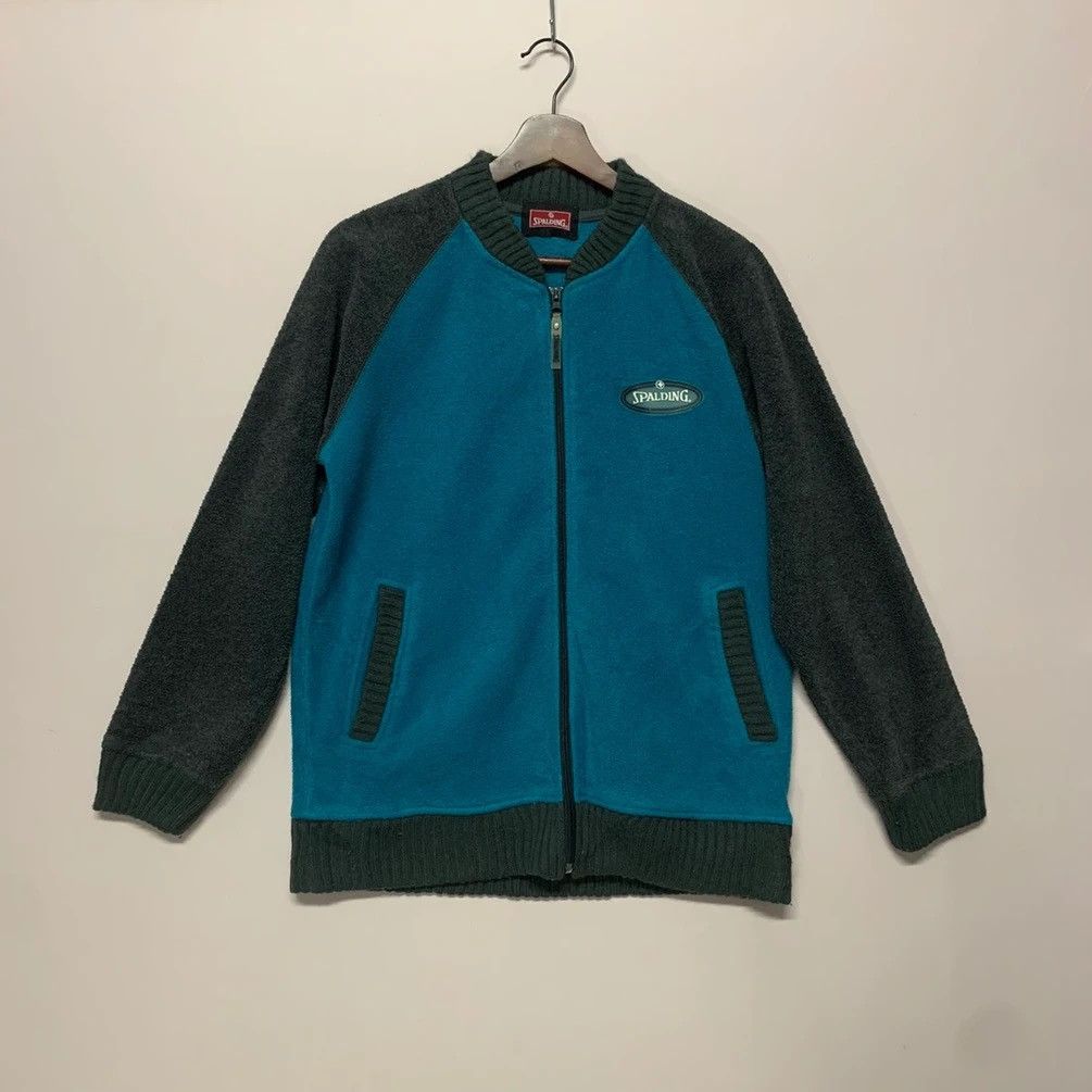 Spalding × Vintage 90’s Vintage Spalding Zip Ups Fleece Sweater Size US M / EU 48-50 / 2 - 1 Thumbnail