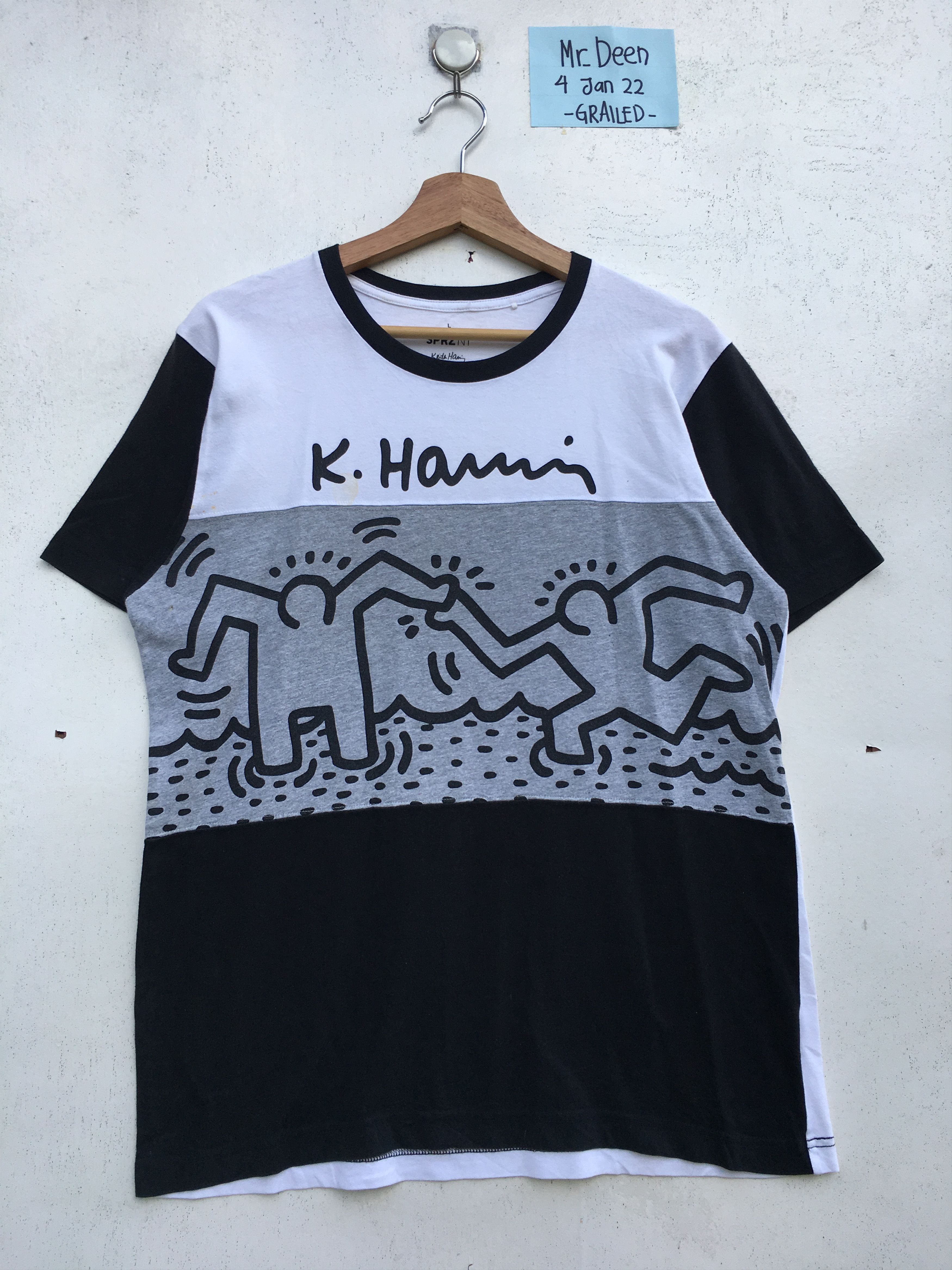 image of Keith Haring Sprzny Uniqlo Tshirt in Black White, Men's (Size Medium)