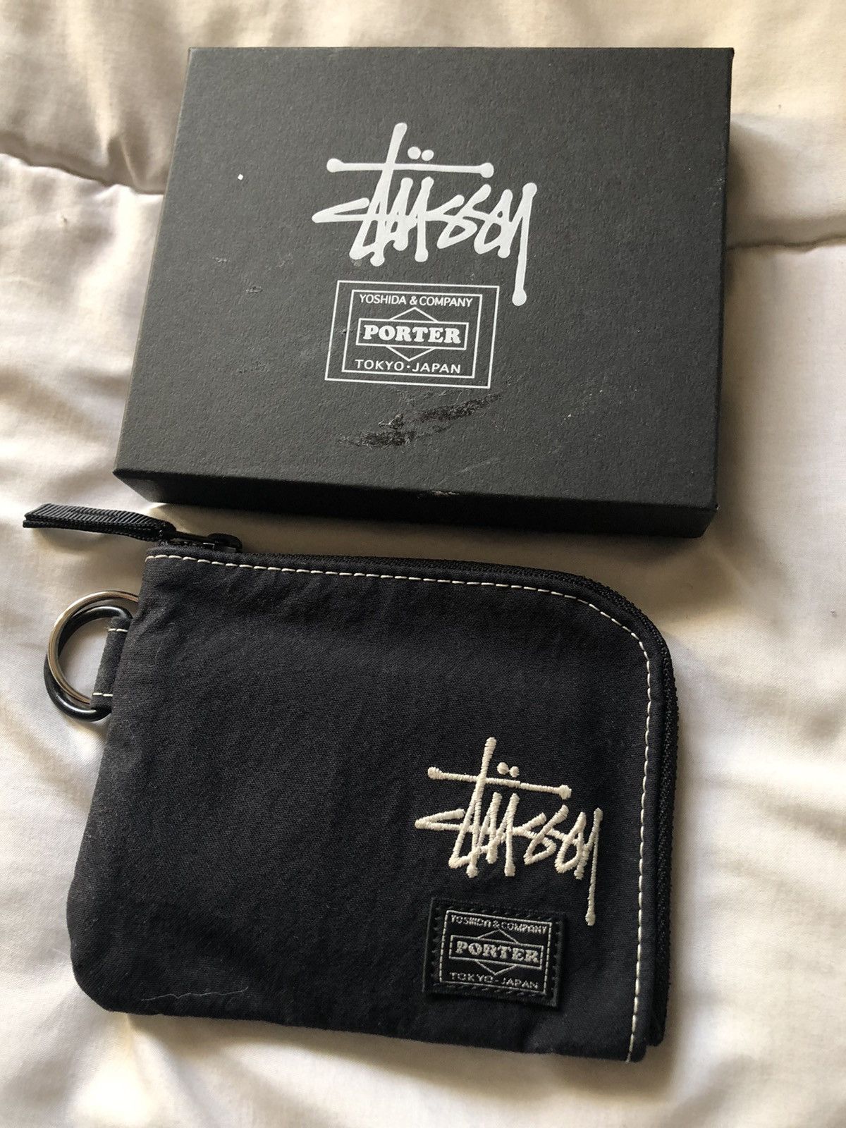 Stussy Stussy Porter Yoshida Zip Logo Wallet Card Holder Black 