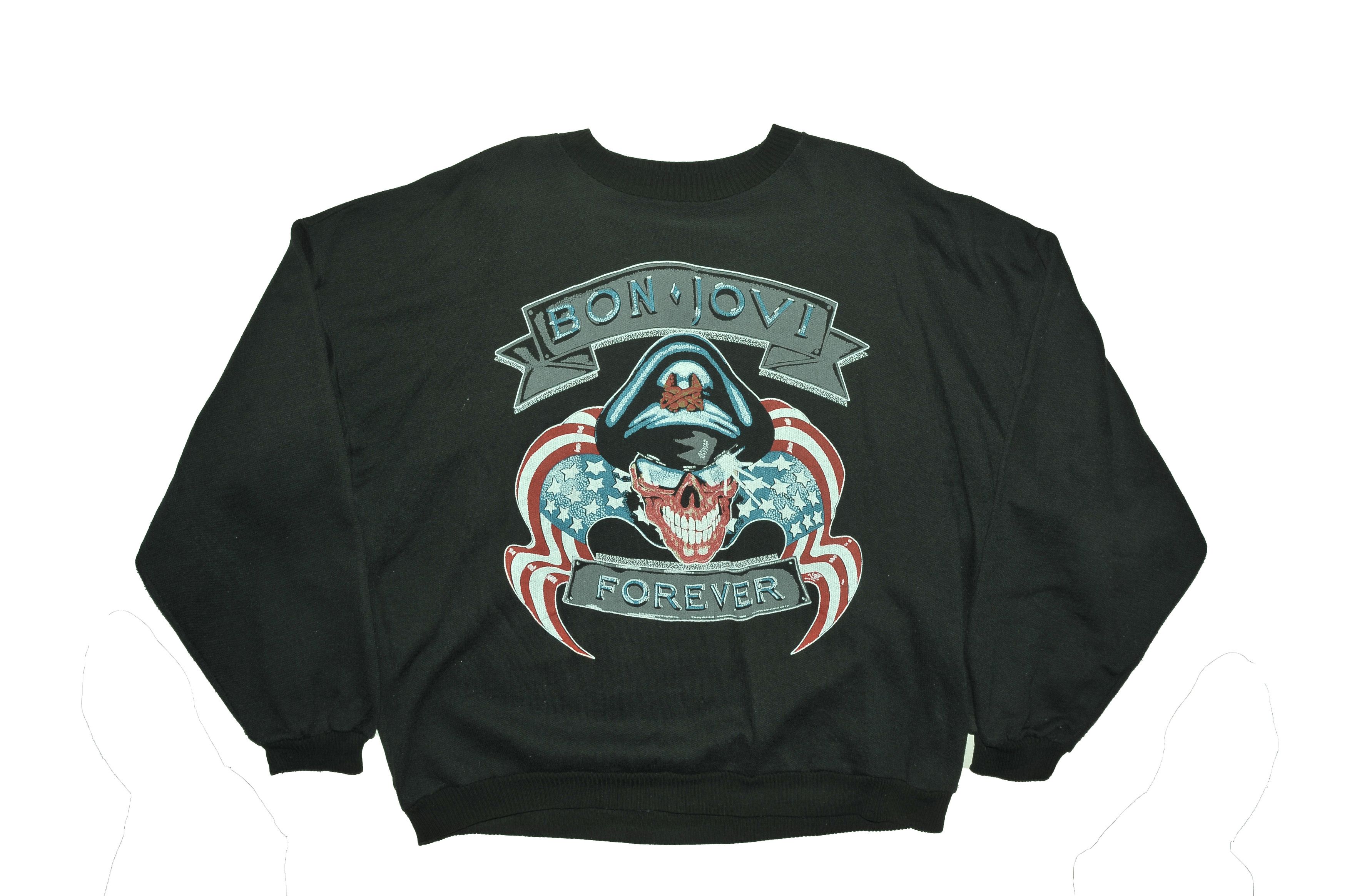 Vintage Vintage 80's European Bon Jovi Forever Bootleg Sweatshirt Size US L / EU 52-54 / 3 - 1 Thumbnail
